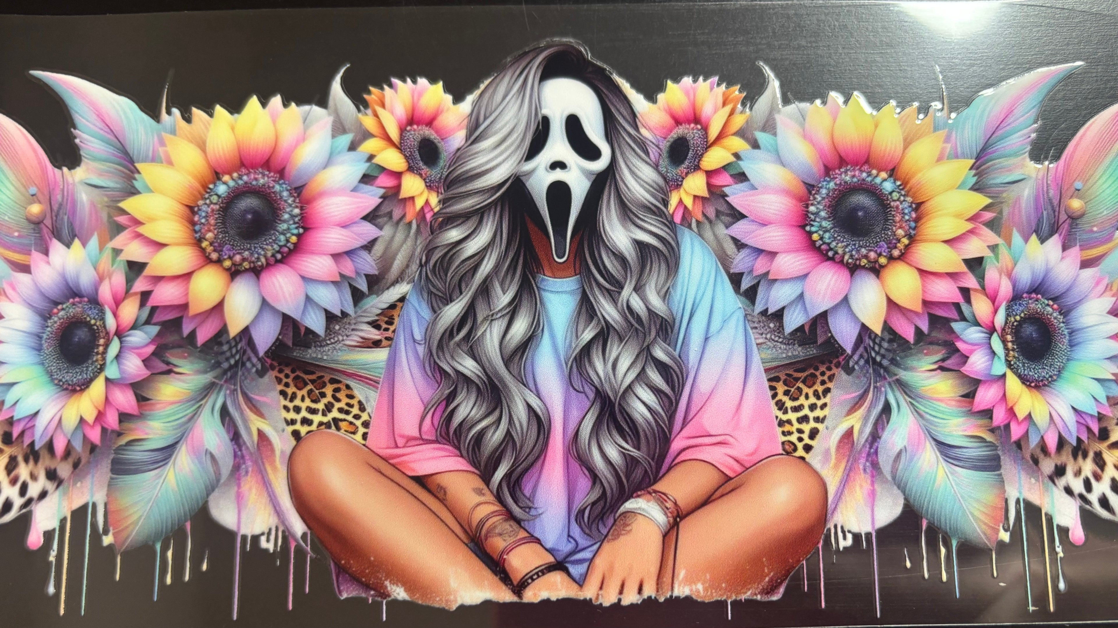 16 Oz Colorful Ghost Face Girl