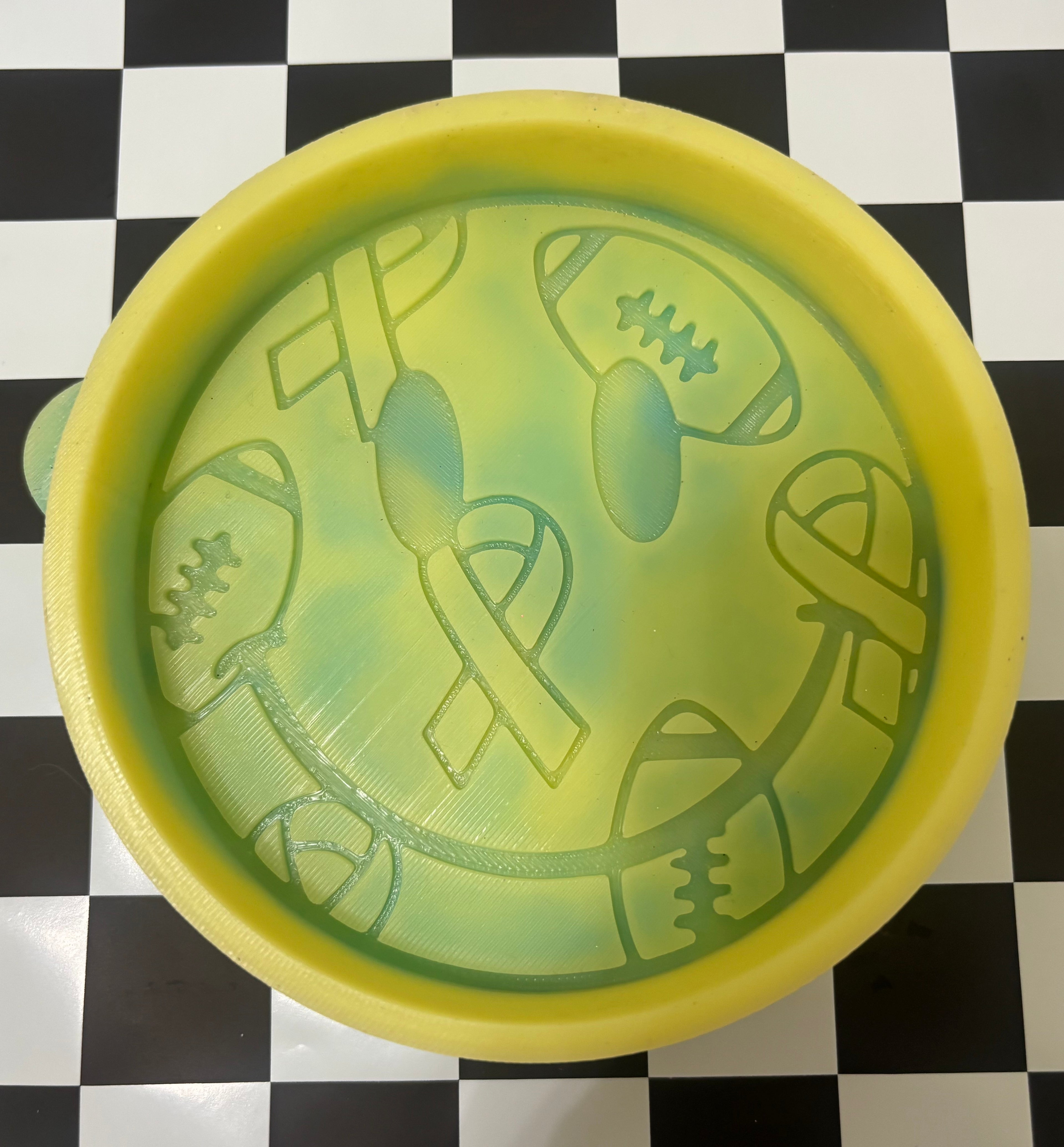 Custom football ribbon mold