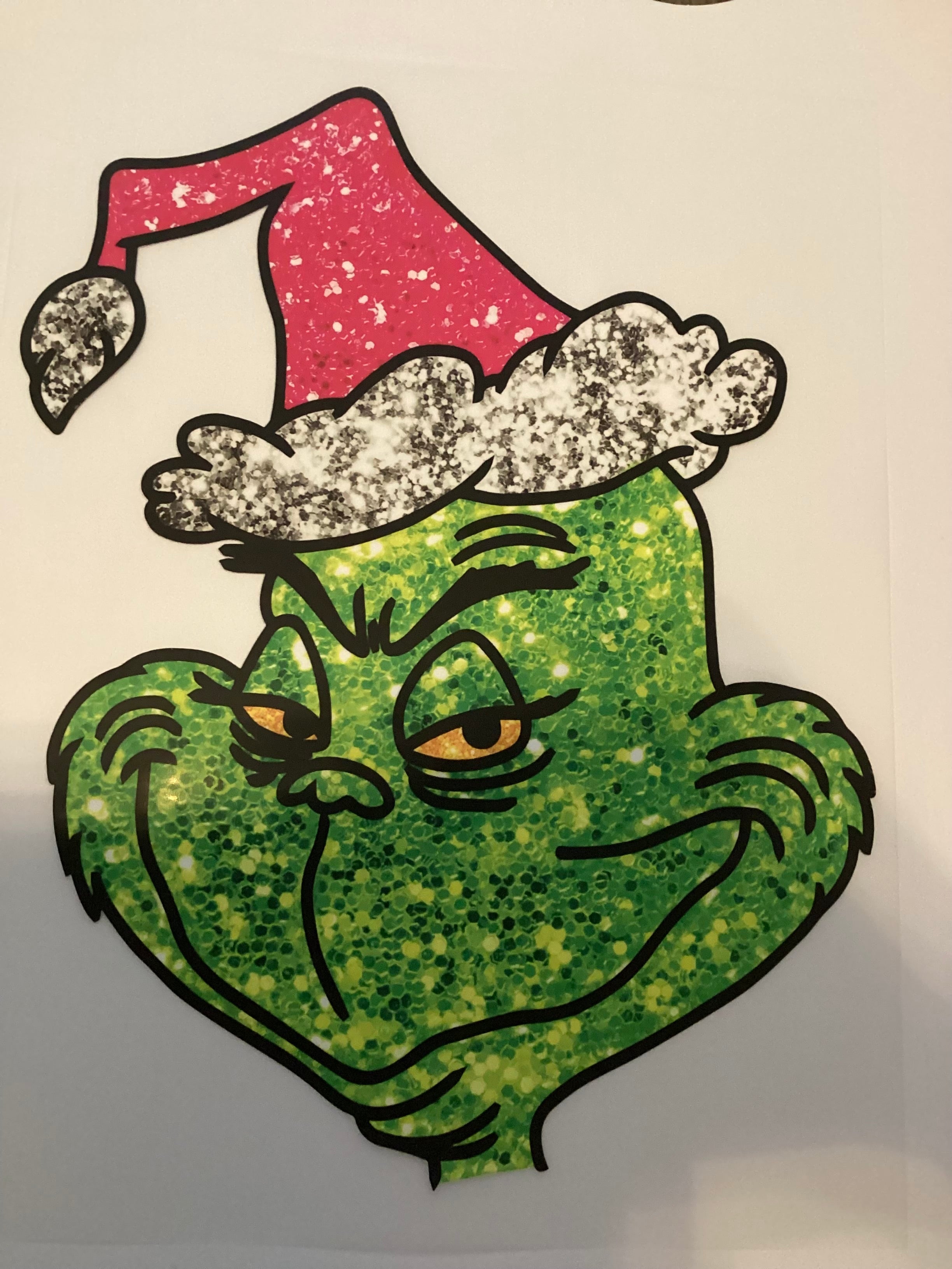 Faux glitter grinch