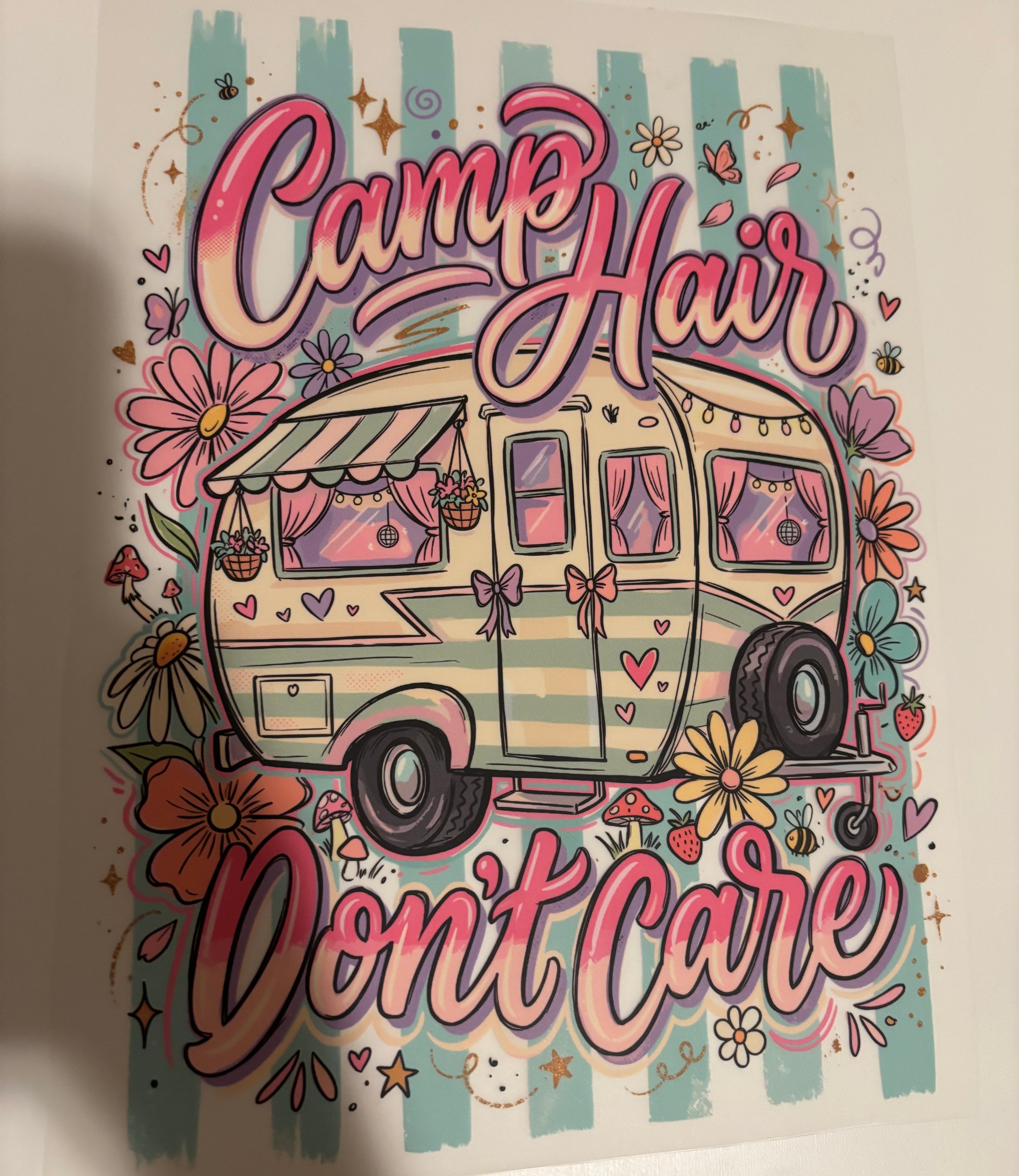 Trailor camp hair don’t care tee design