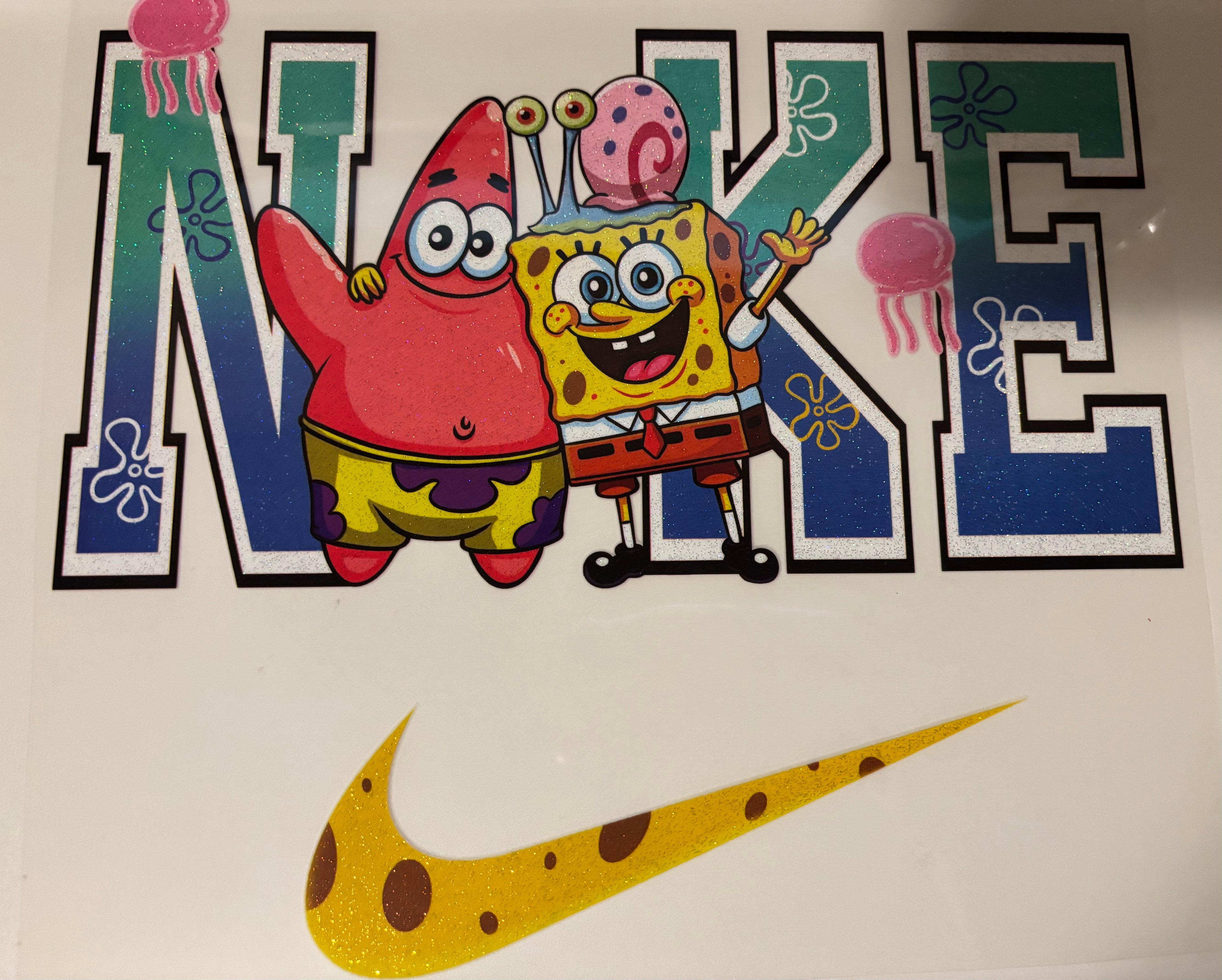 Glitter SpongeBob Swoosh Tee Design