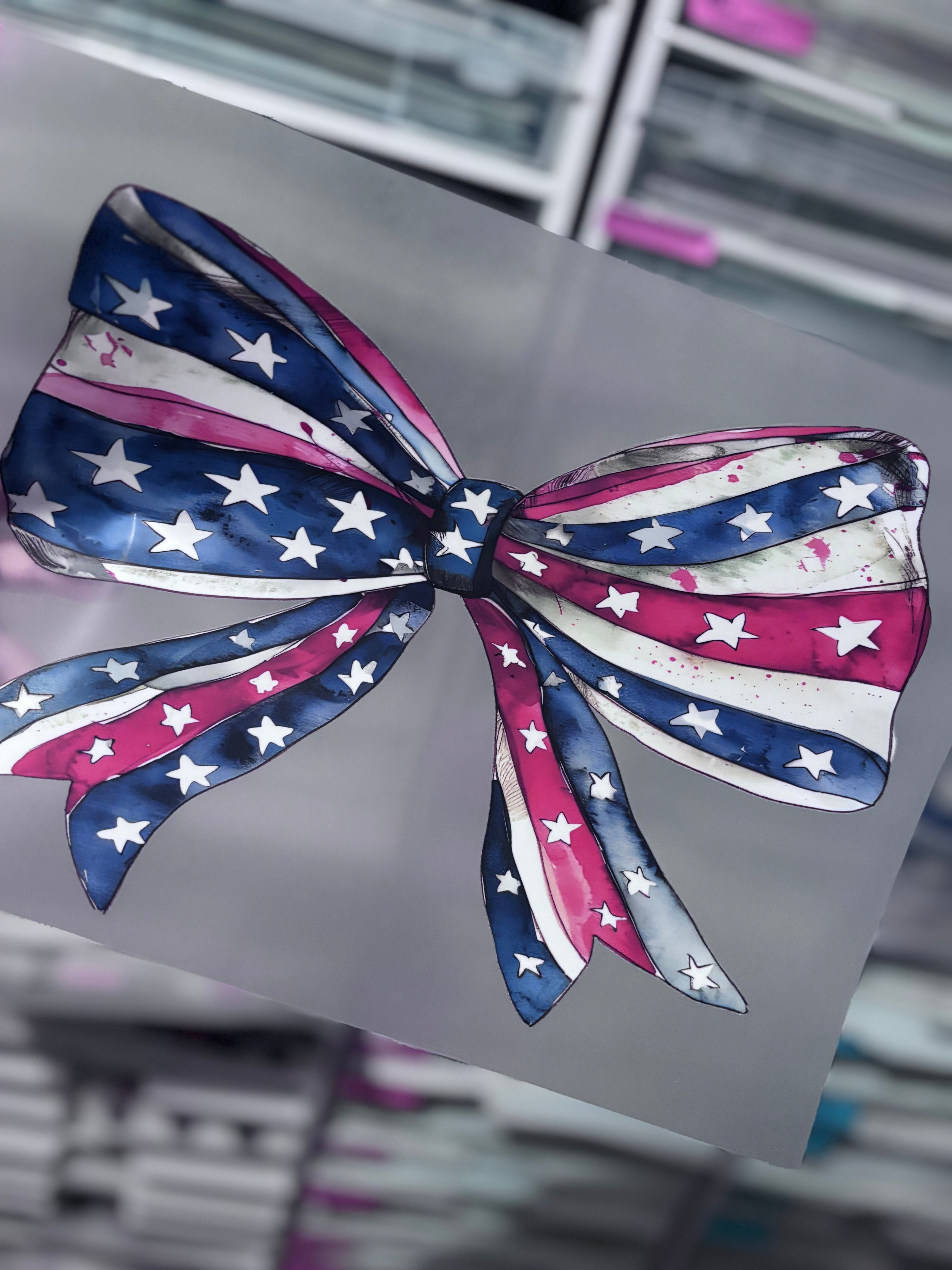 Red white blue bow