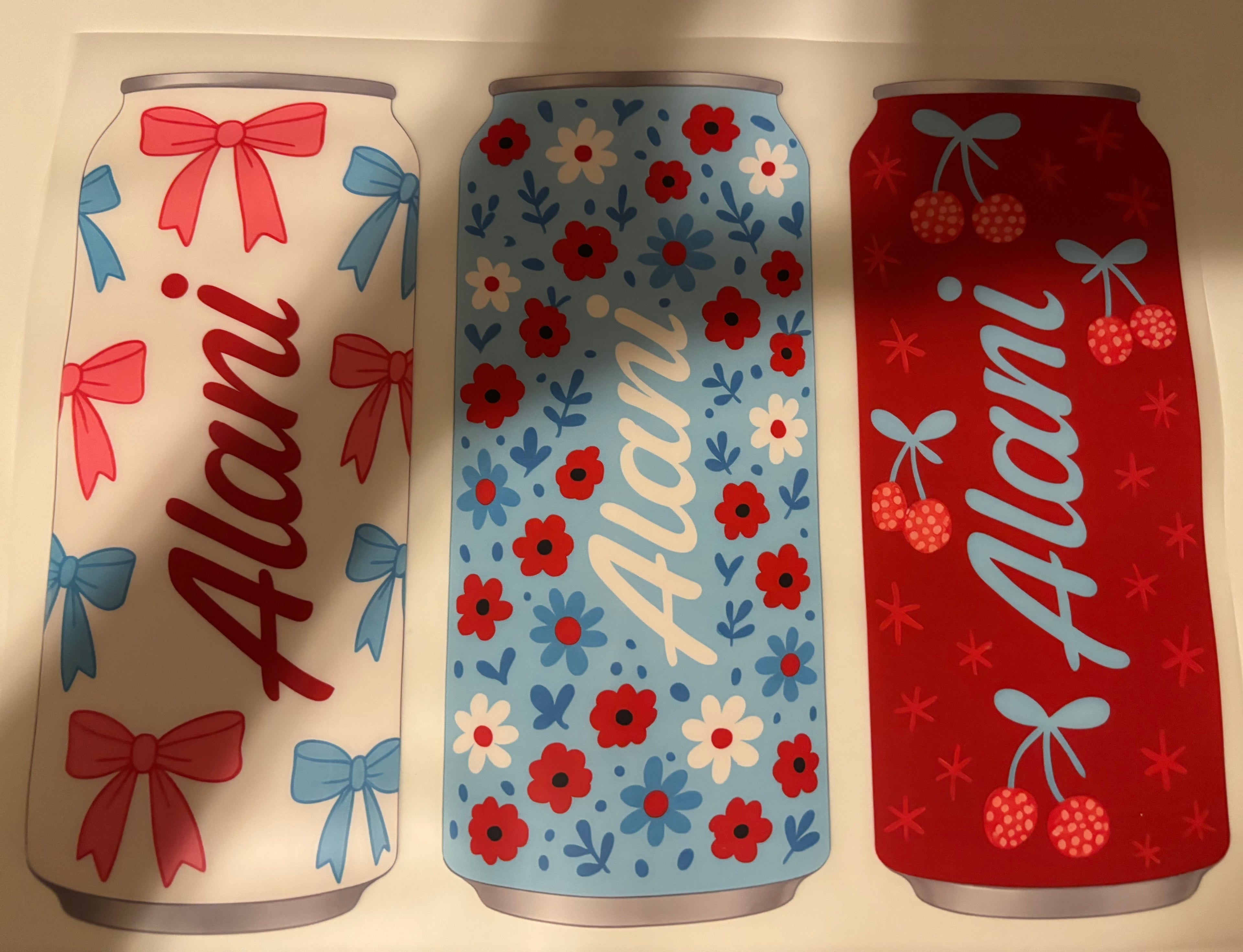 Alanie red white blue cans Tee Design
