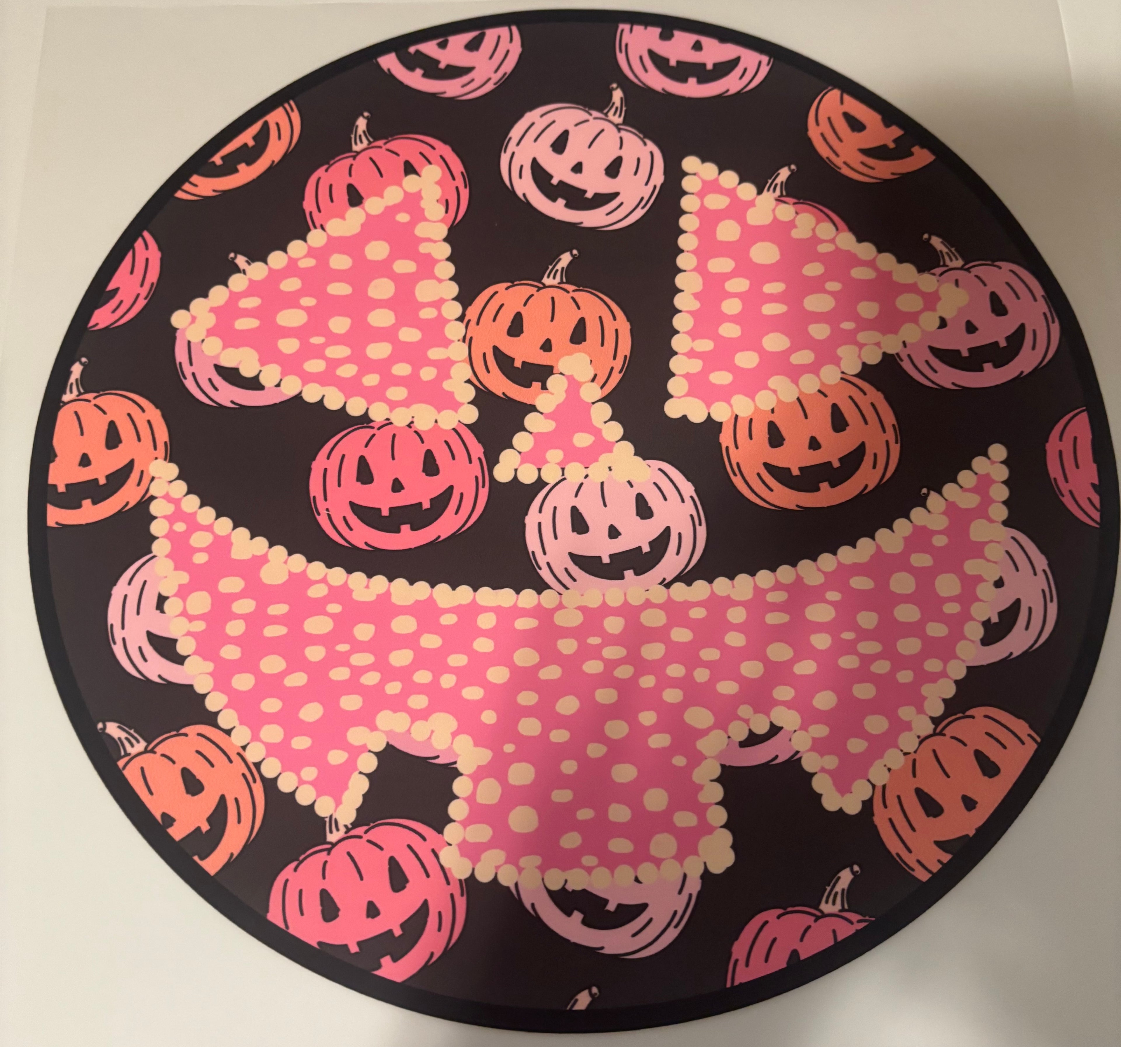 Pink and orange smiley face tee design