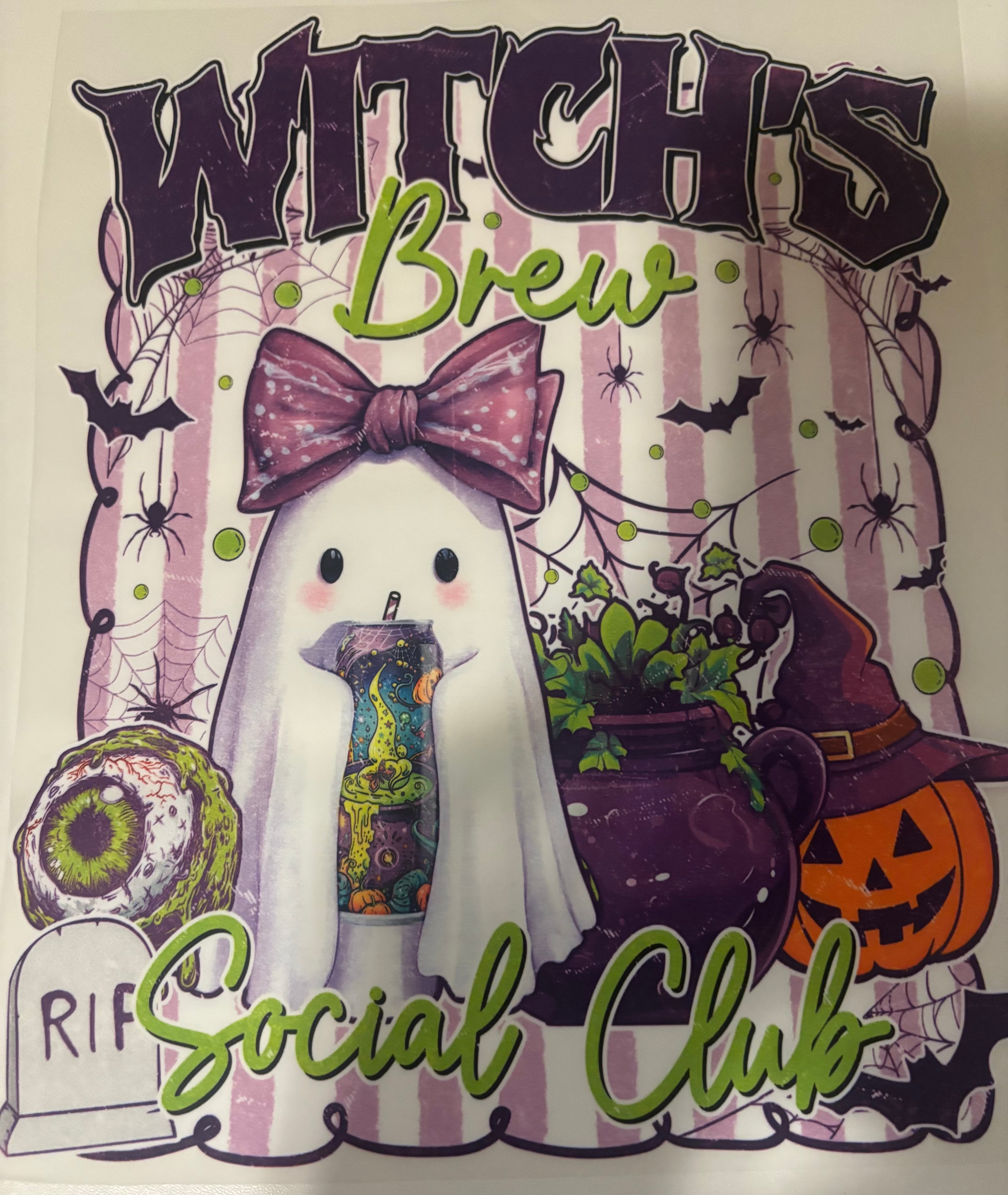 Witches brew social club tee design