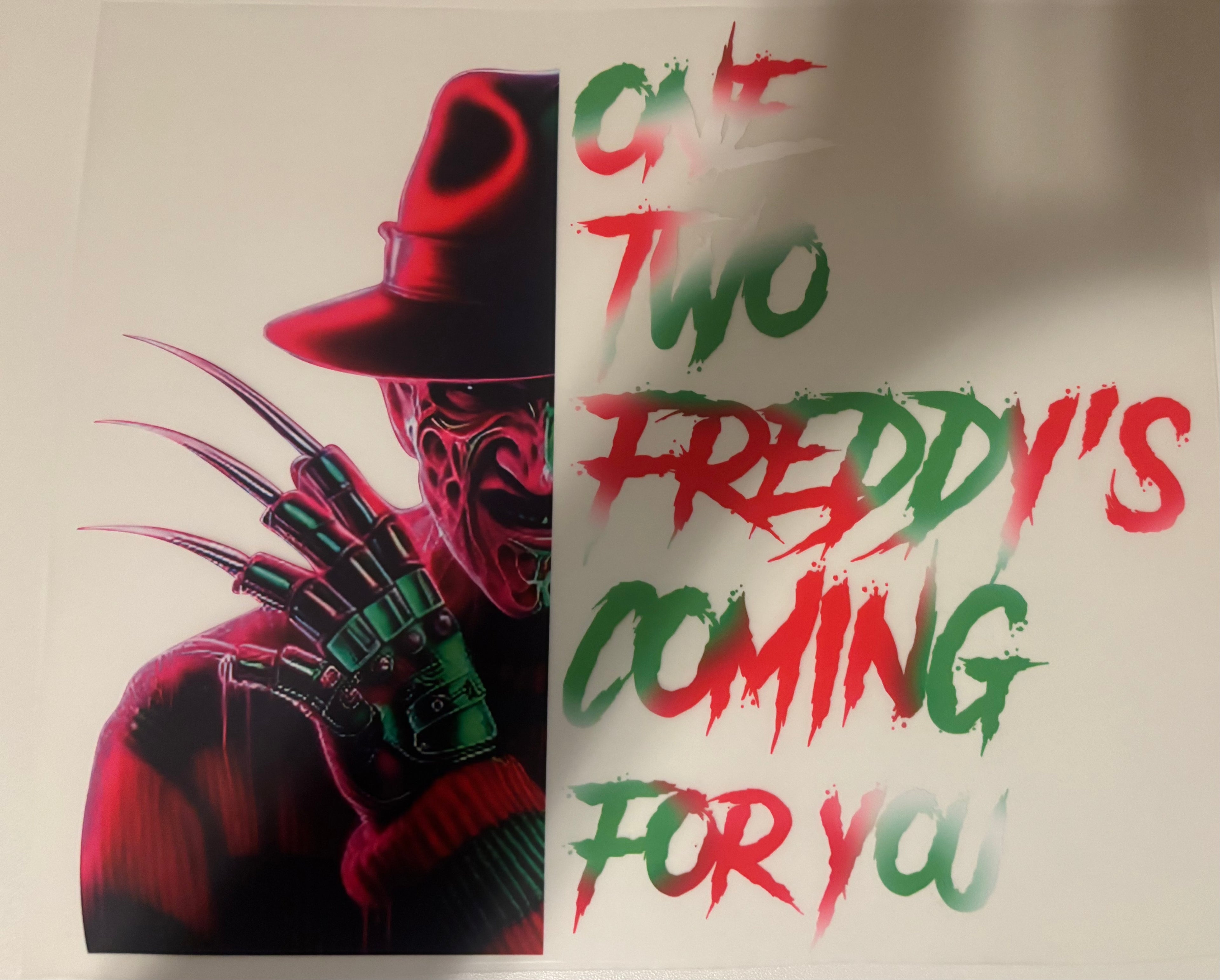 One Two Freddys Coming For You Tee Design