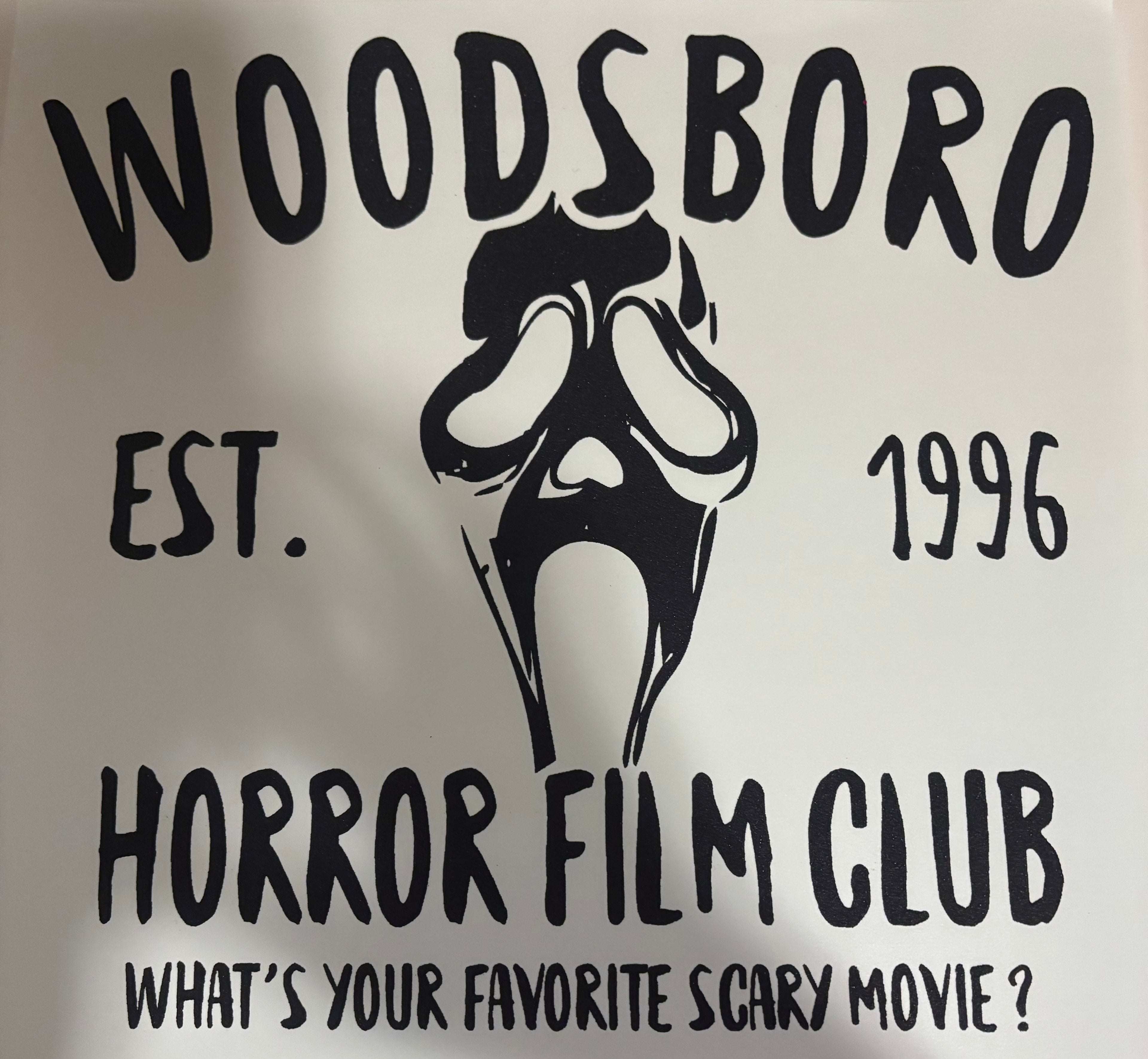 Black woodsboro Tee Design