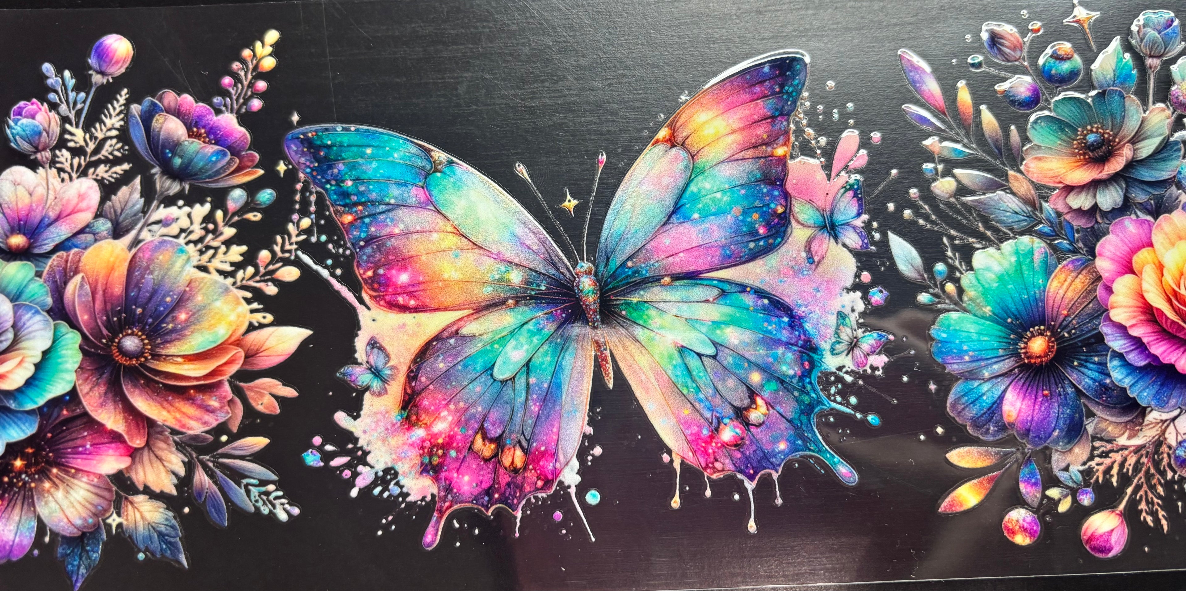 16 Oz Colorful Butterfly Cup Wrap