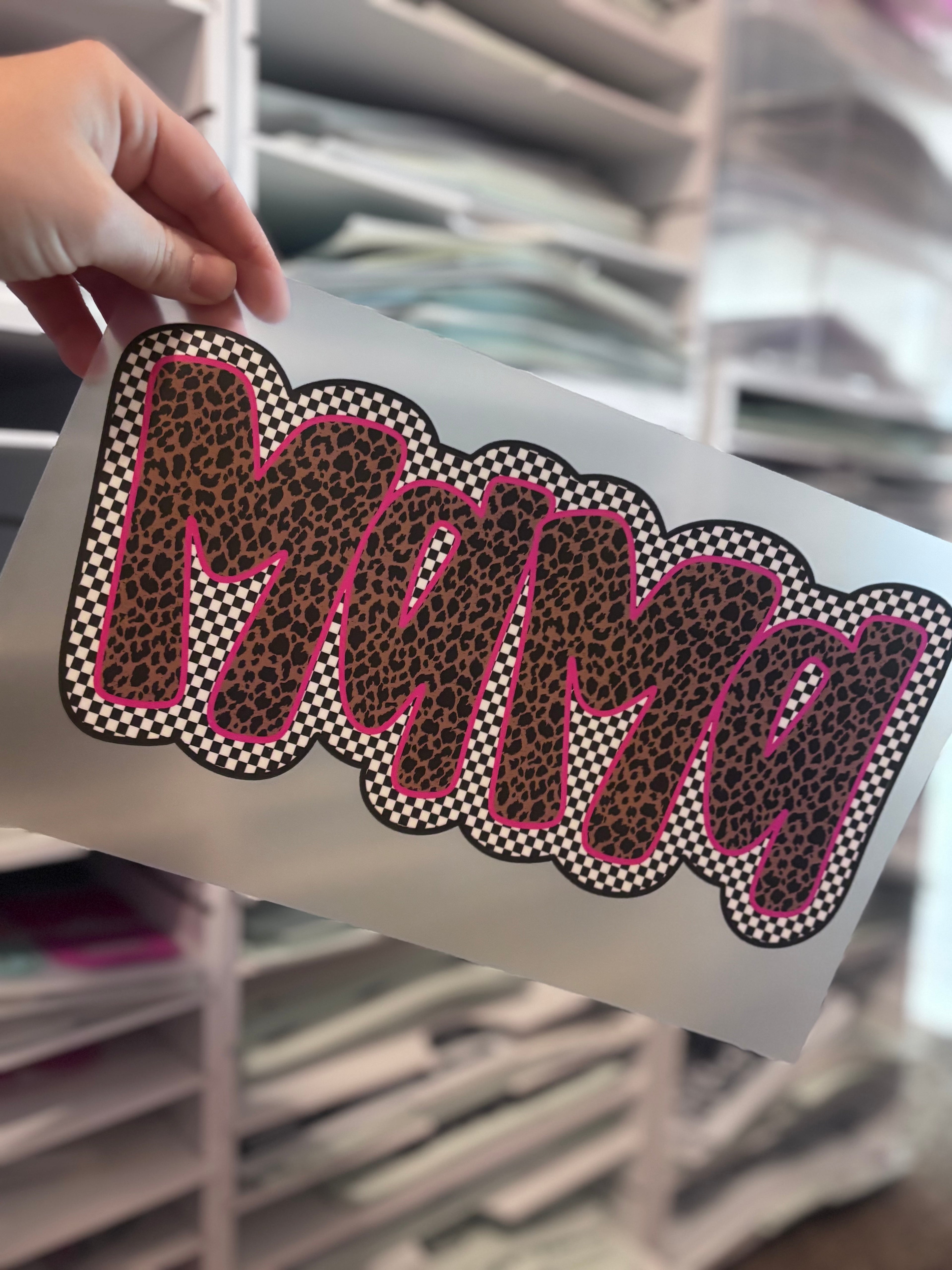 Mama cheetah With black checkered Design