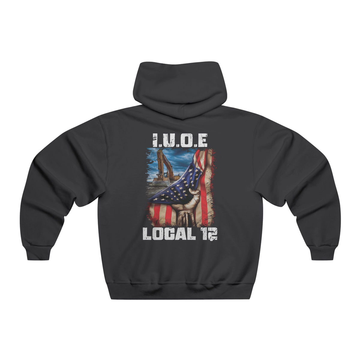 Local 1 Black Excavator Flag Hoodie