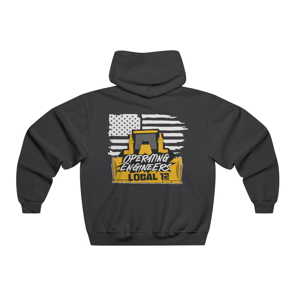 Local 12 Operating Engineers Black Hoodie With Dozer