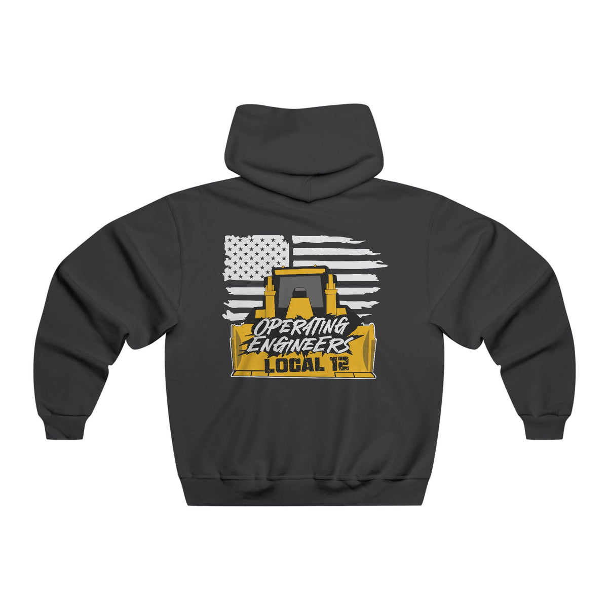 Local 12 Operating Engineers Black Hoodie With Dozer