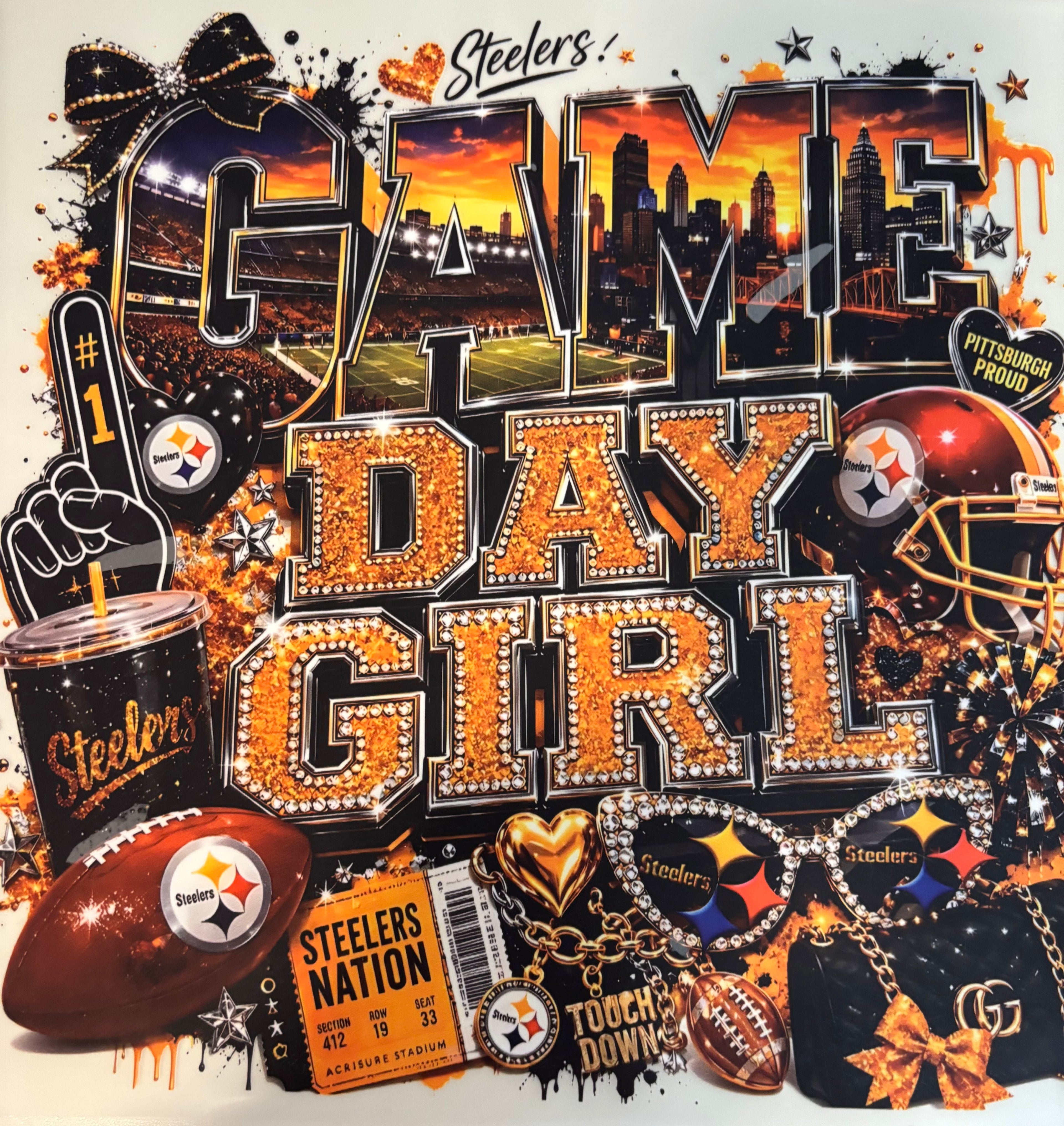 Game Day Girl Steelers Tee Design
