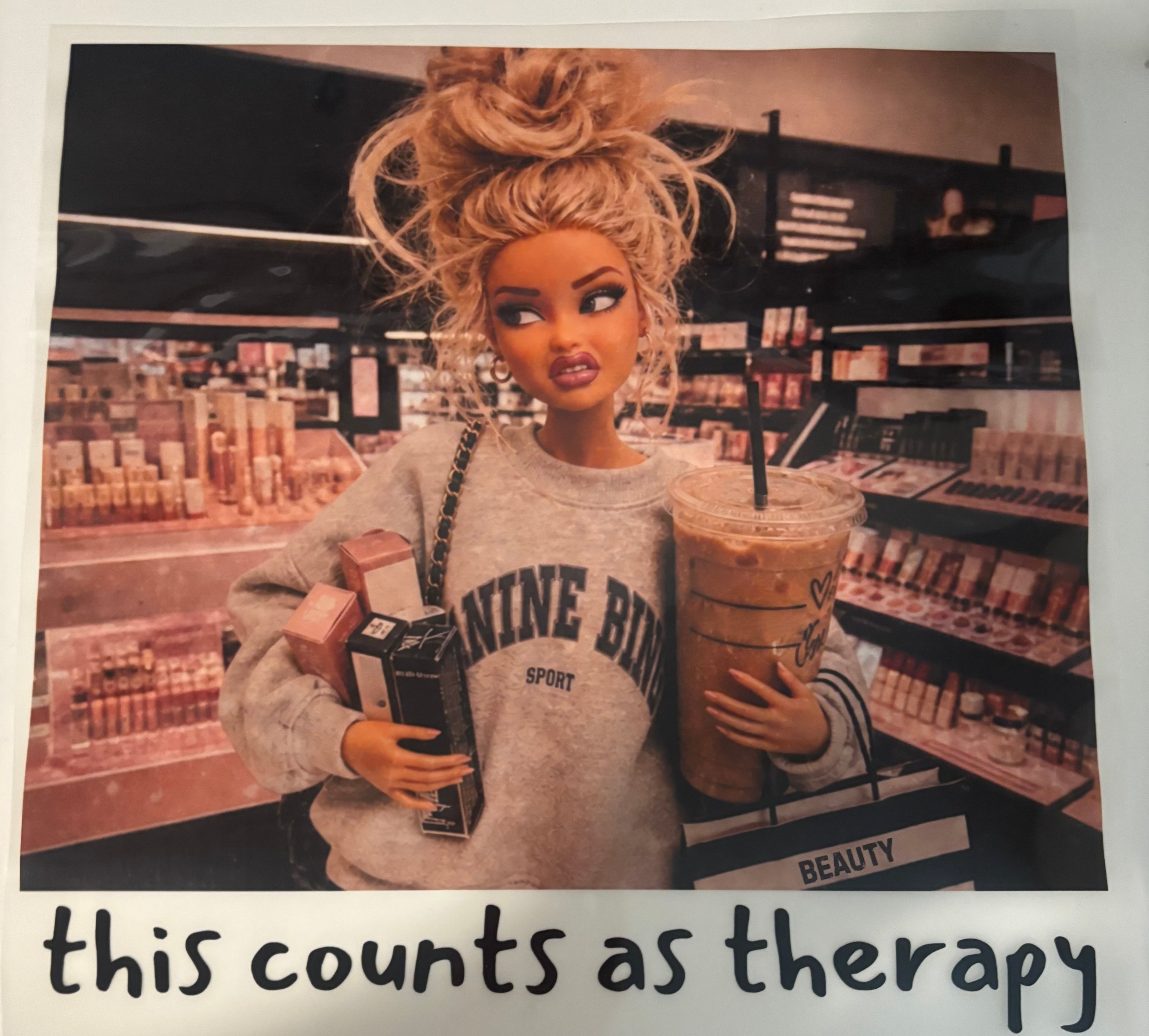Trending barbie this counts as therapy tee design