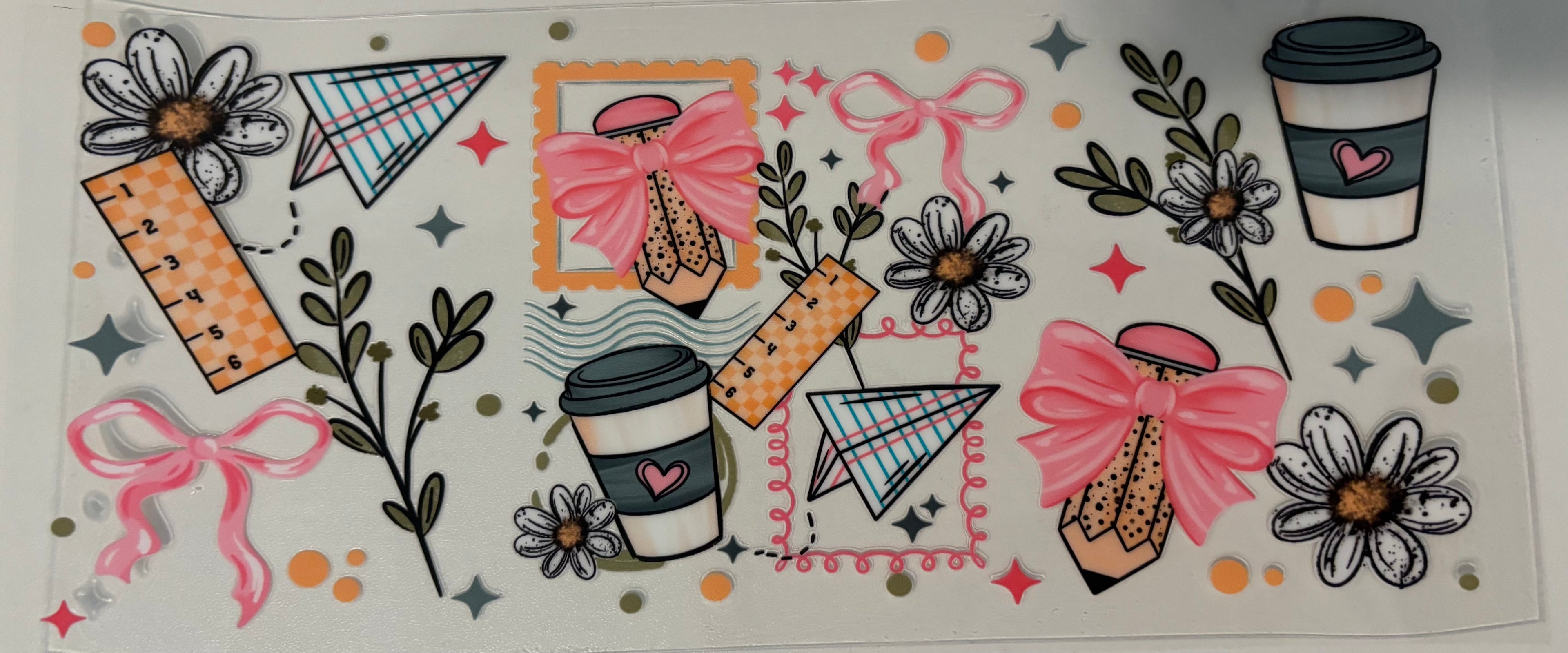 16 oz school supplies cup wrap
