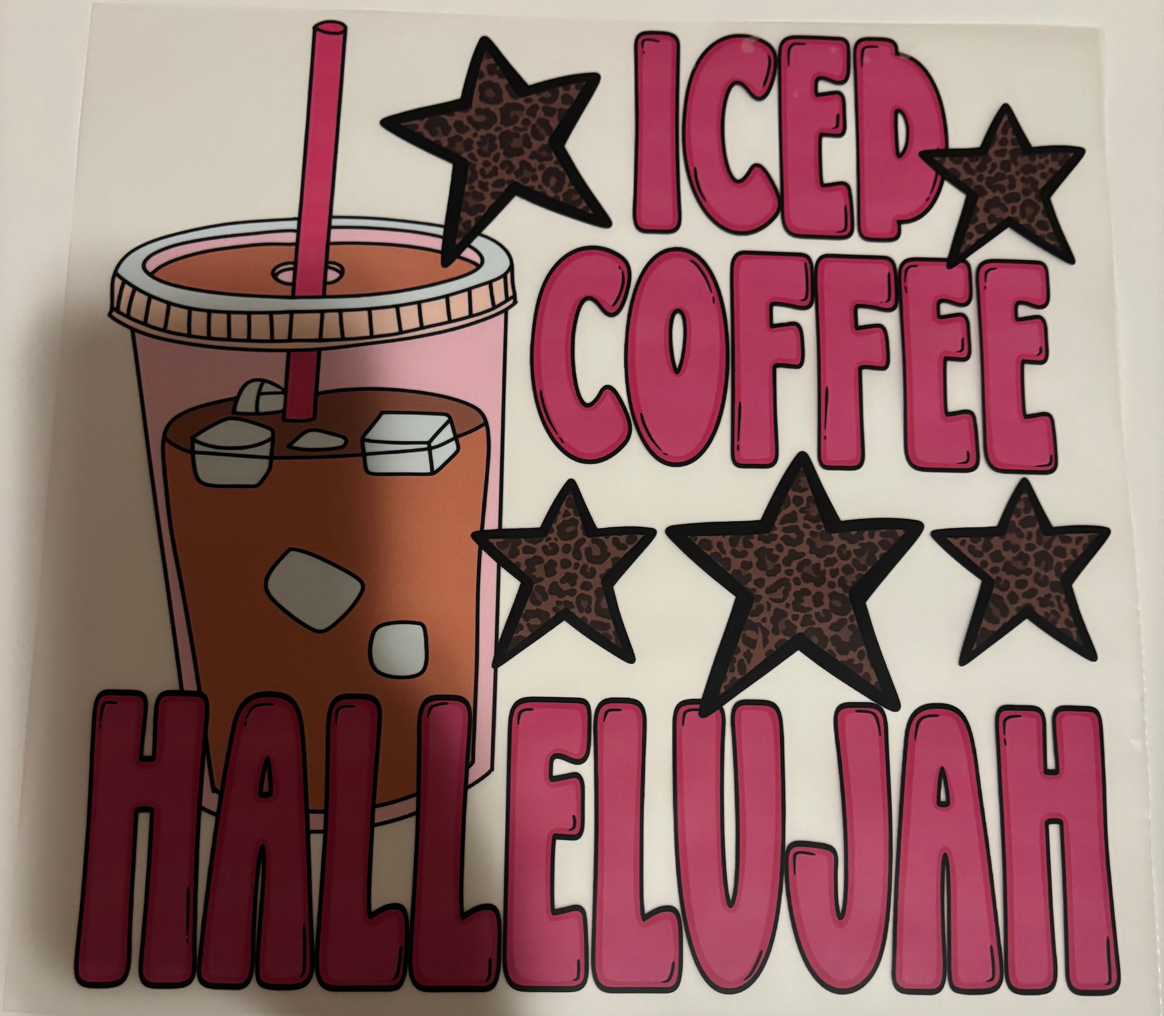 Iced coffee hallelujah tee design