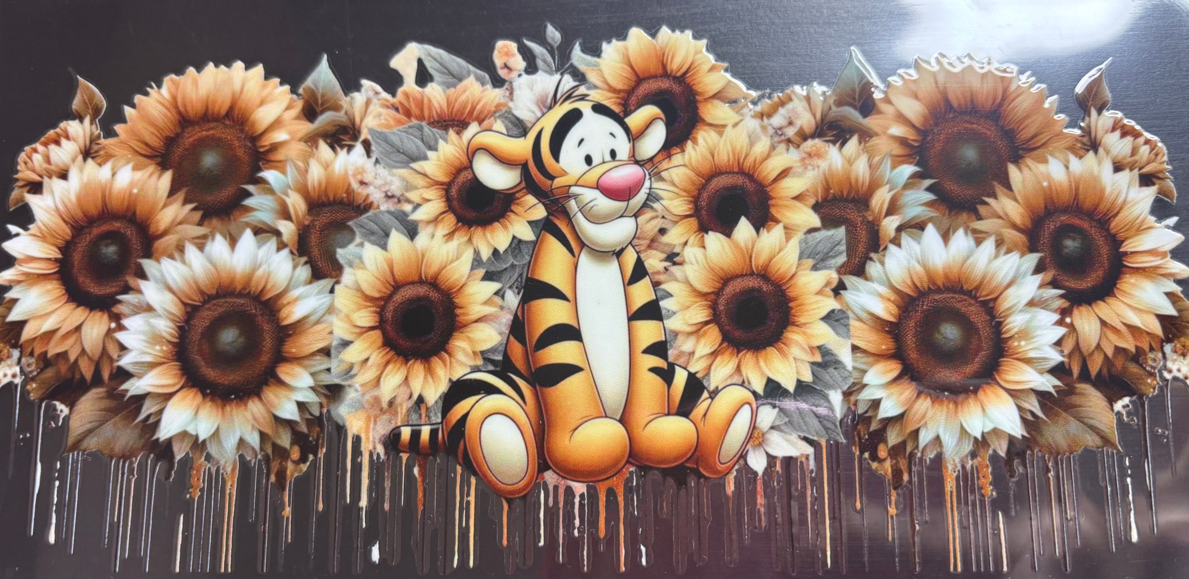 16 Oz Tiger Sunflower Cup Wrap