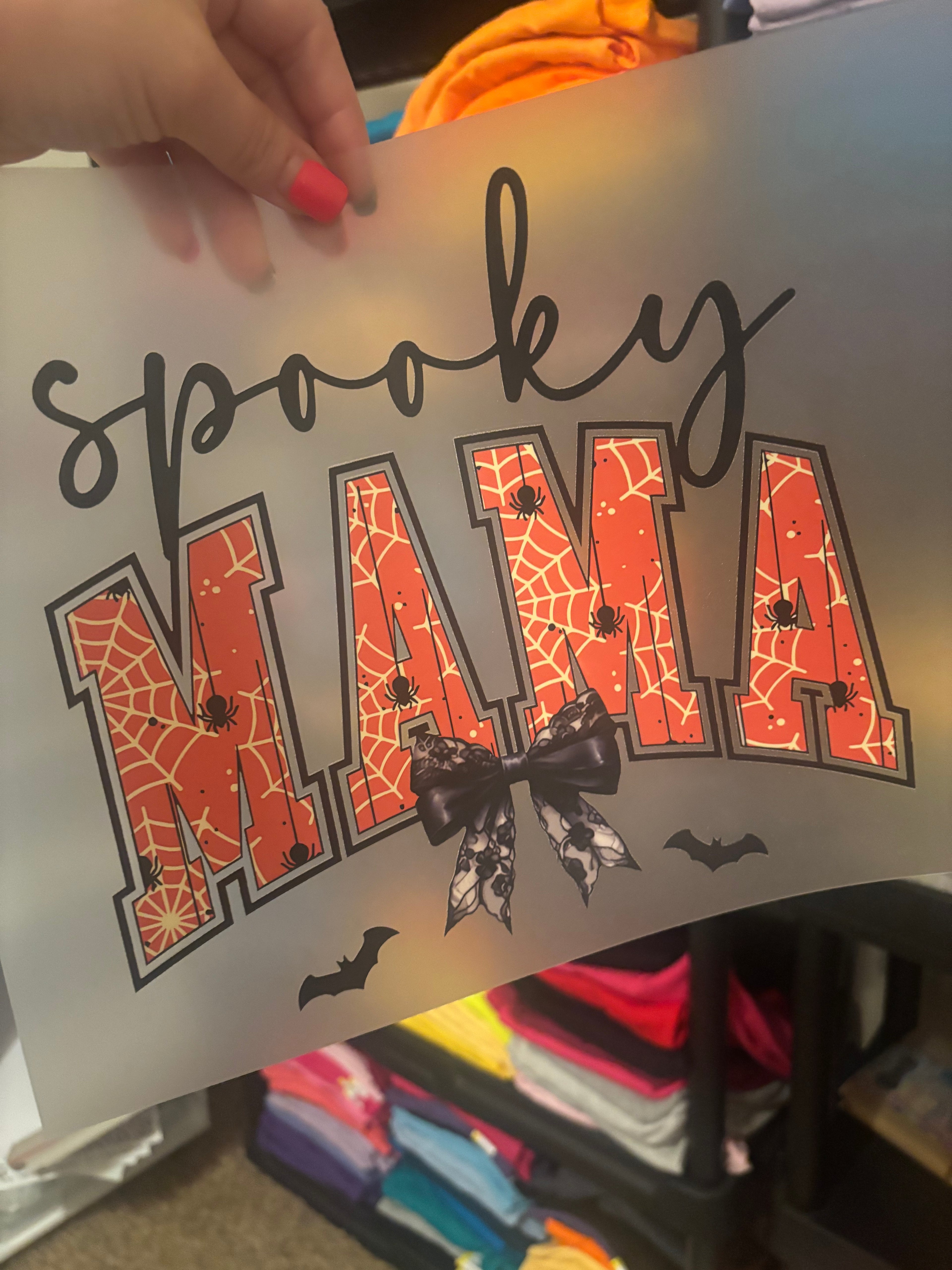 Orange spooky mama bow
