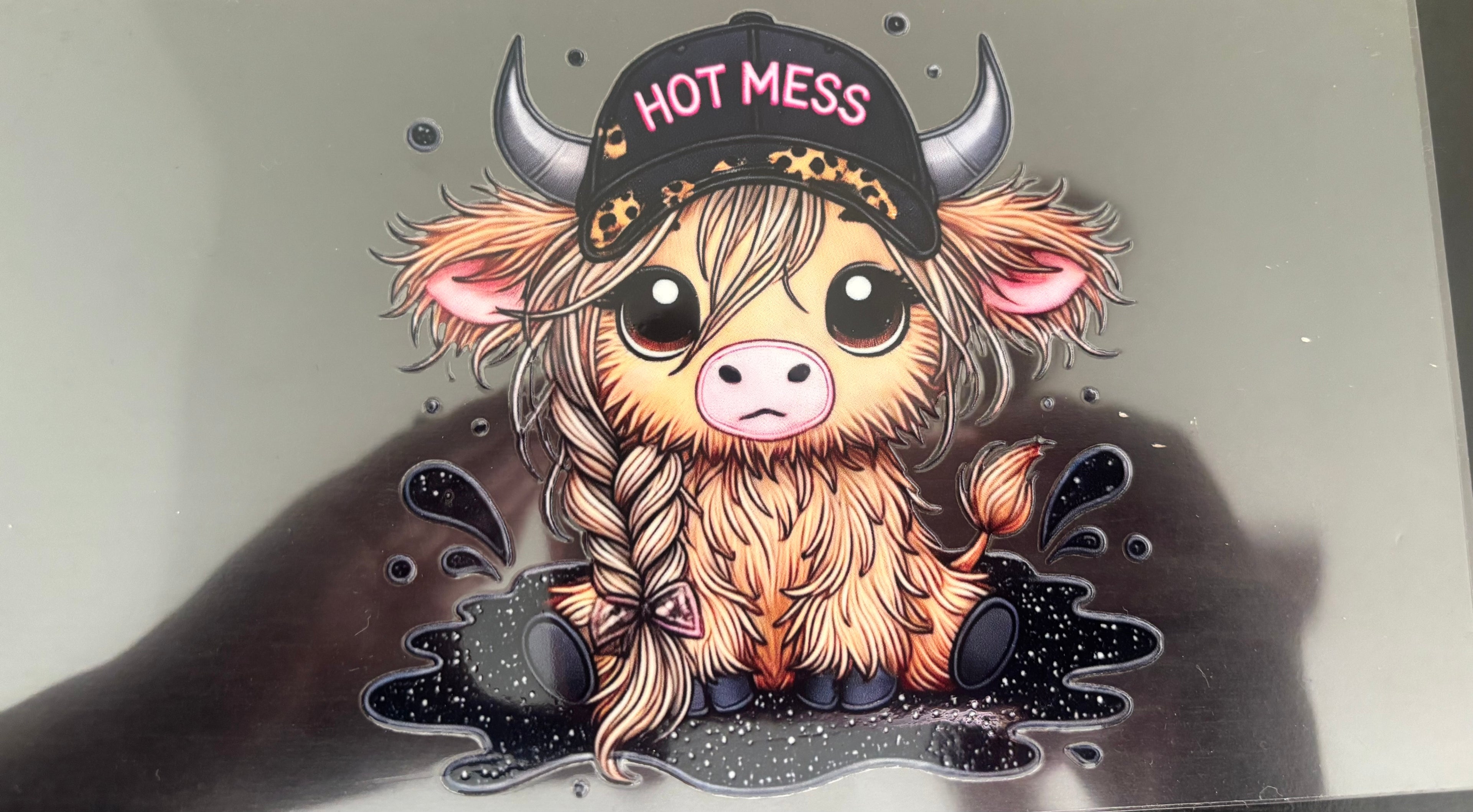16 Oz Hot Mess Tan Cow