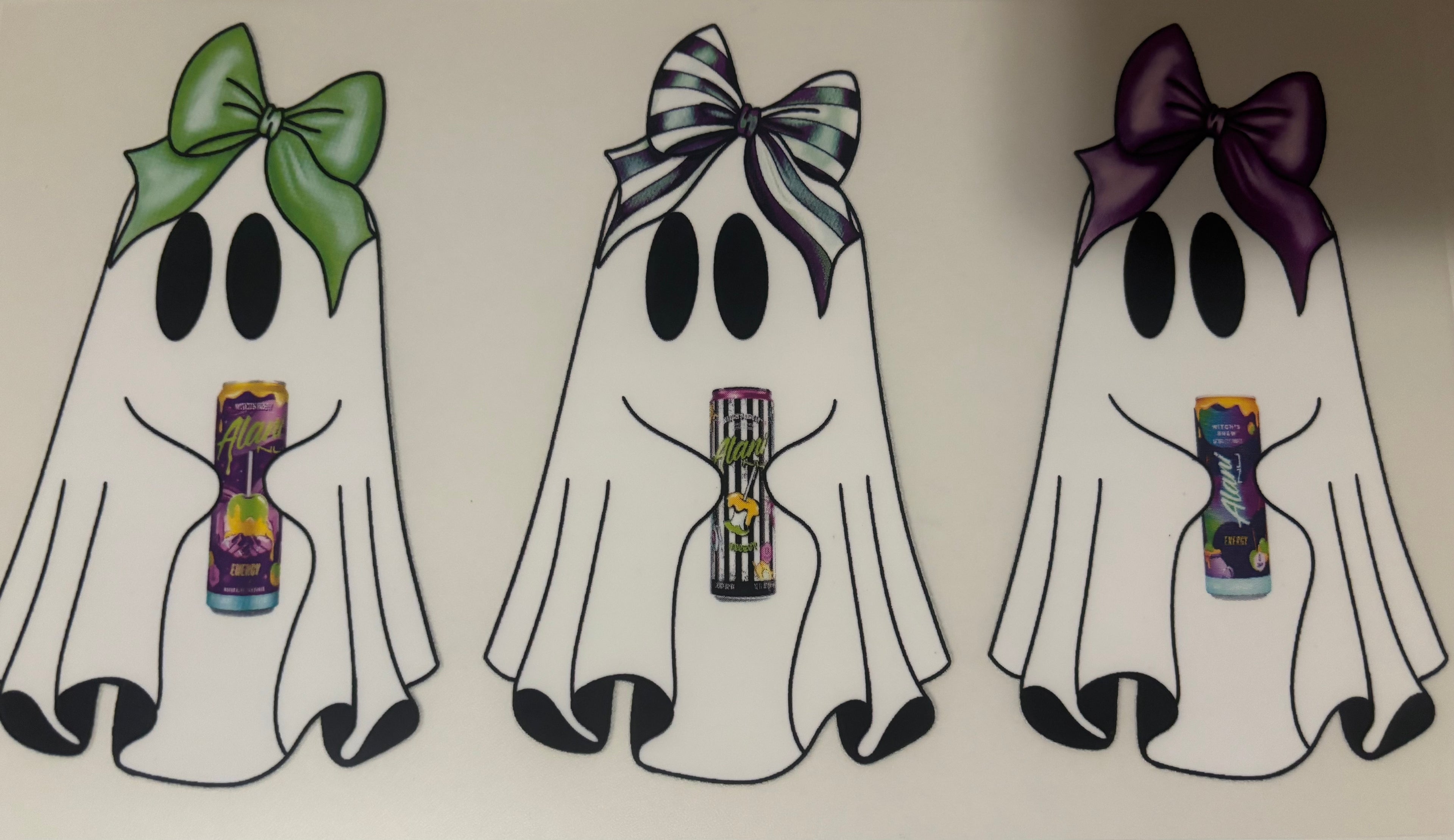 Ghost with energy drinks tee design