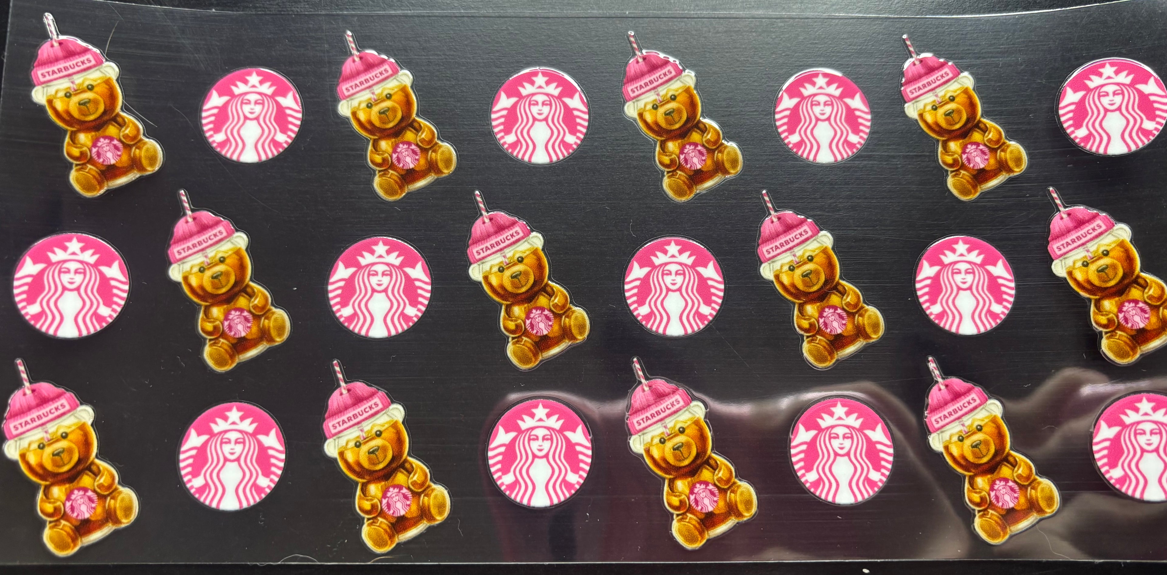 16 Oz Pink Starbucks Bears Cup Wrap