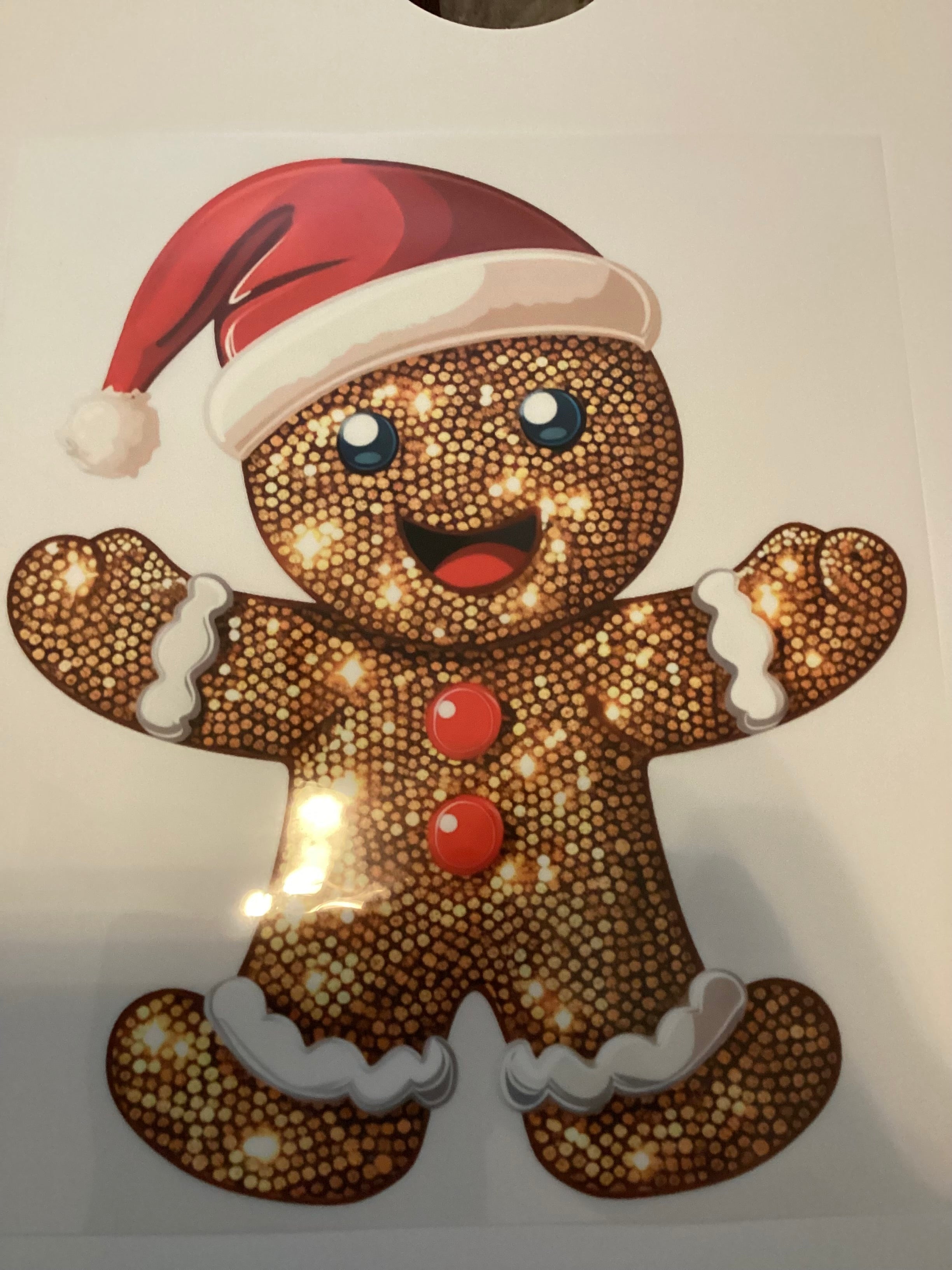 Faux rhinestone gingerbread man