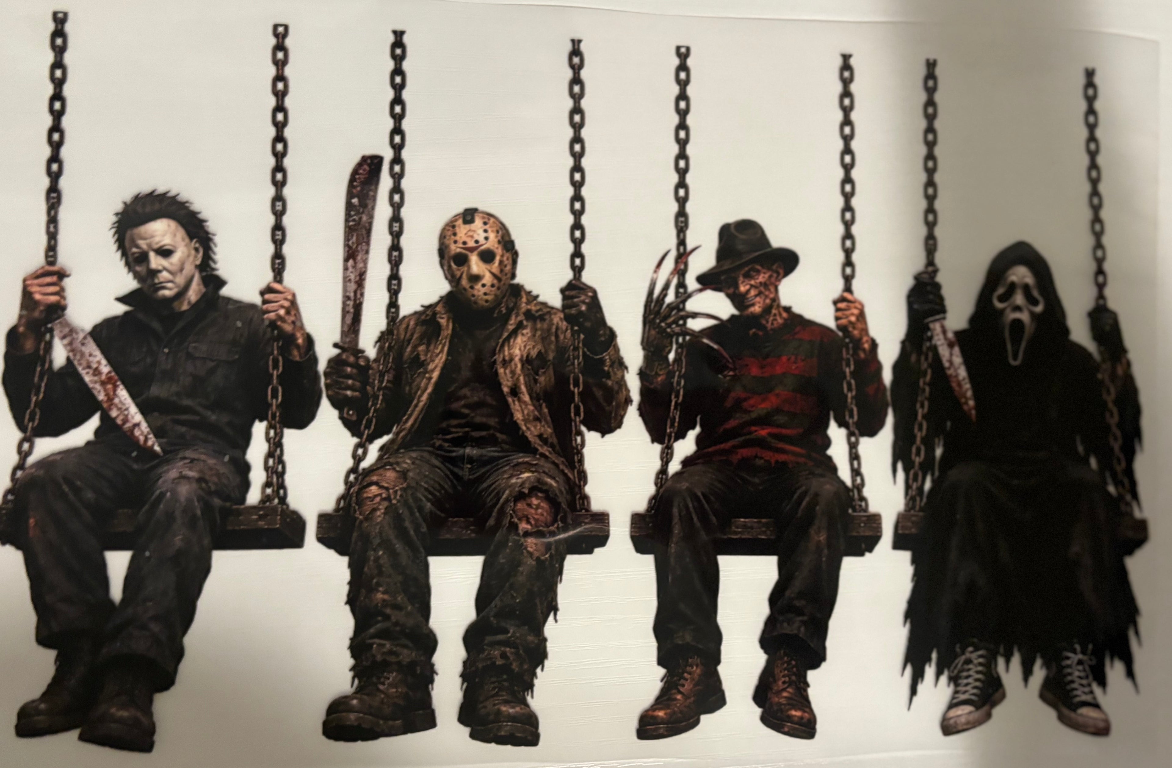 Scary Men Swinging Tee Design