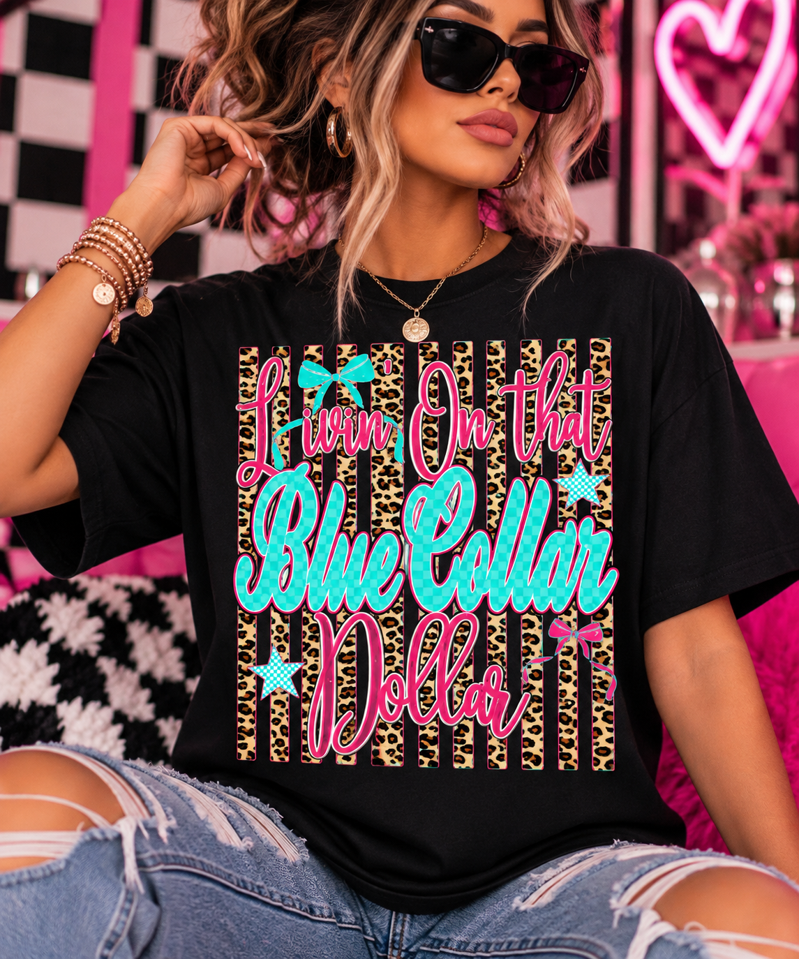 CC Livin On That Blue Collar Dollar Tee!