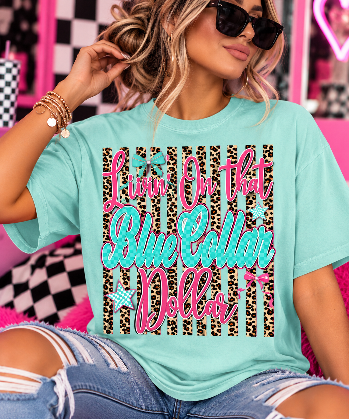 CC Livin On That Blue Collar Dollar Tee!