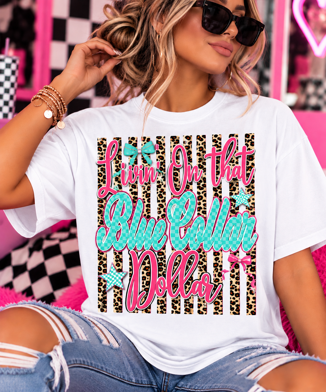 CC Livin On That Blue Collar Dollar Tee!
