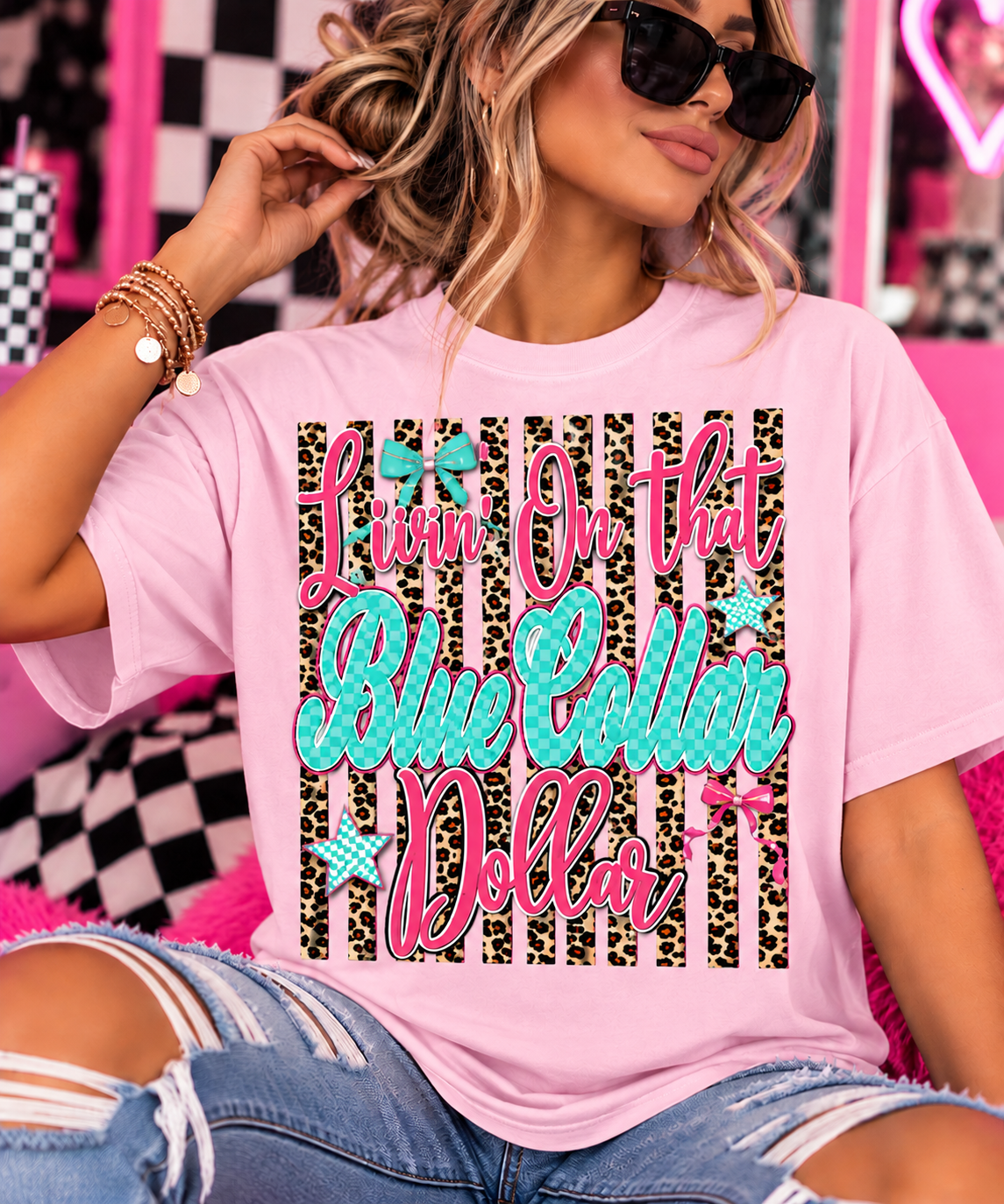 CC Livin On That Blue Collar Dollar Tee!
