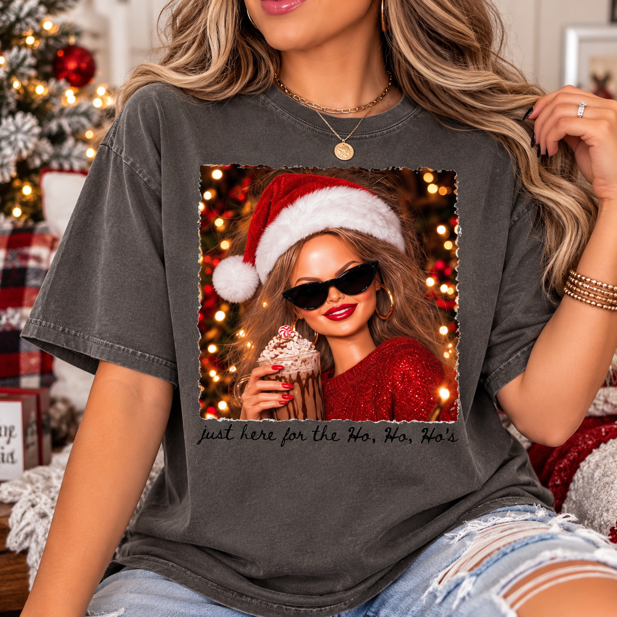 CC Just here for the Hos Hos Hos Tee
