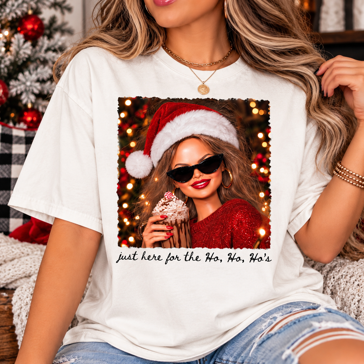CC Just here for the Hos Hos Hos Tee