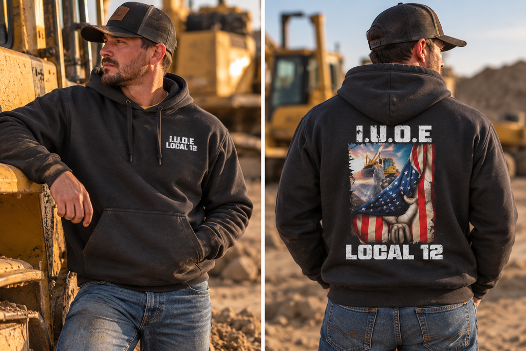 Local 12 Dozer Flag Hoodie