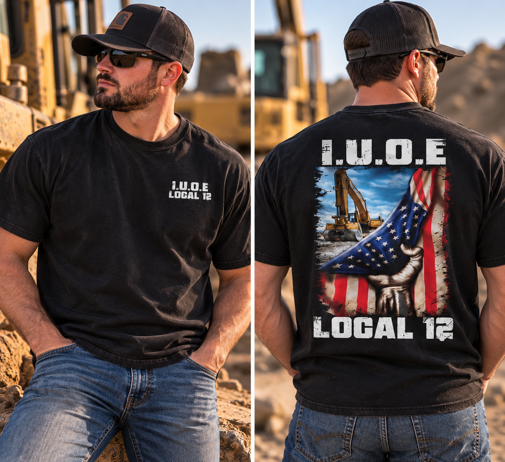 Local 12 Excavator with Flag Tee
