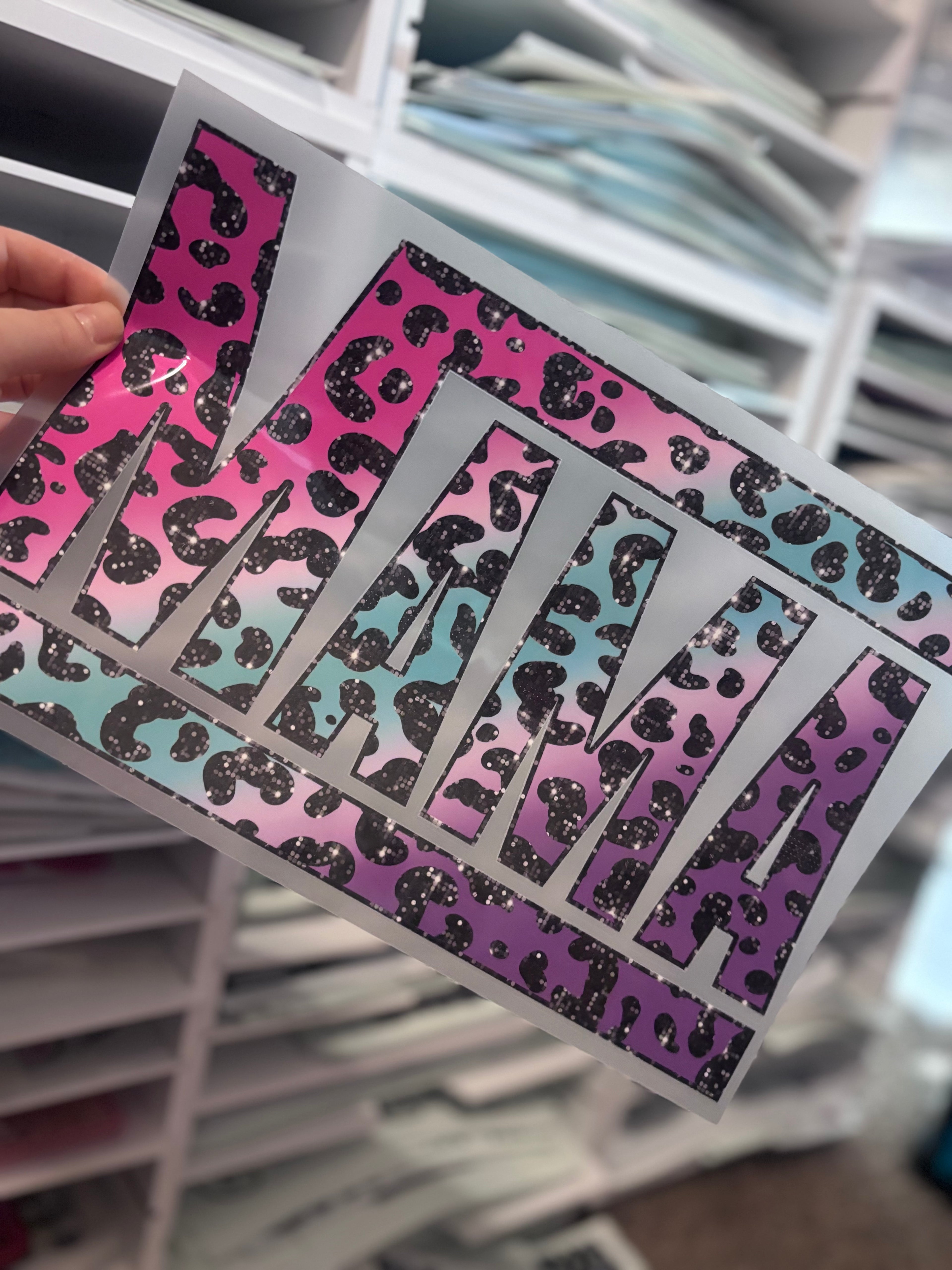 Bright Mama glitter cheetah Print boxed