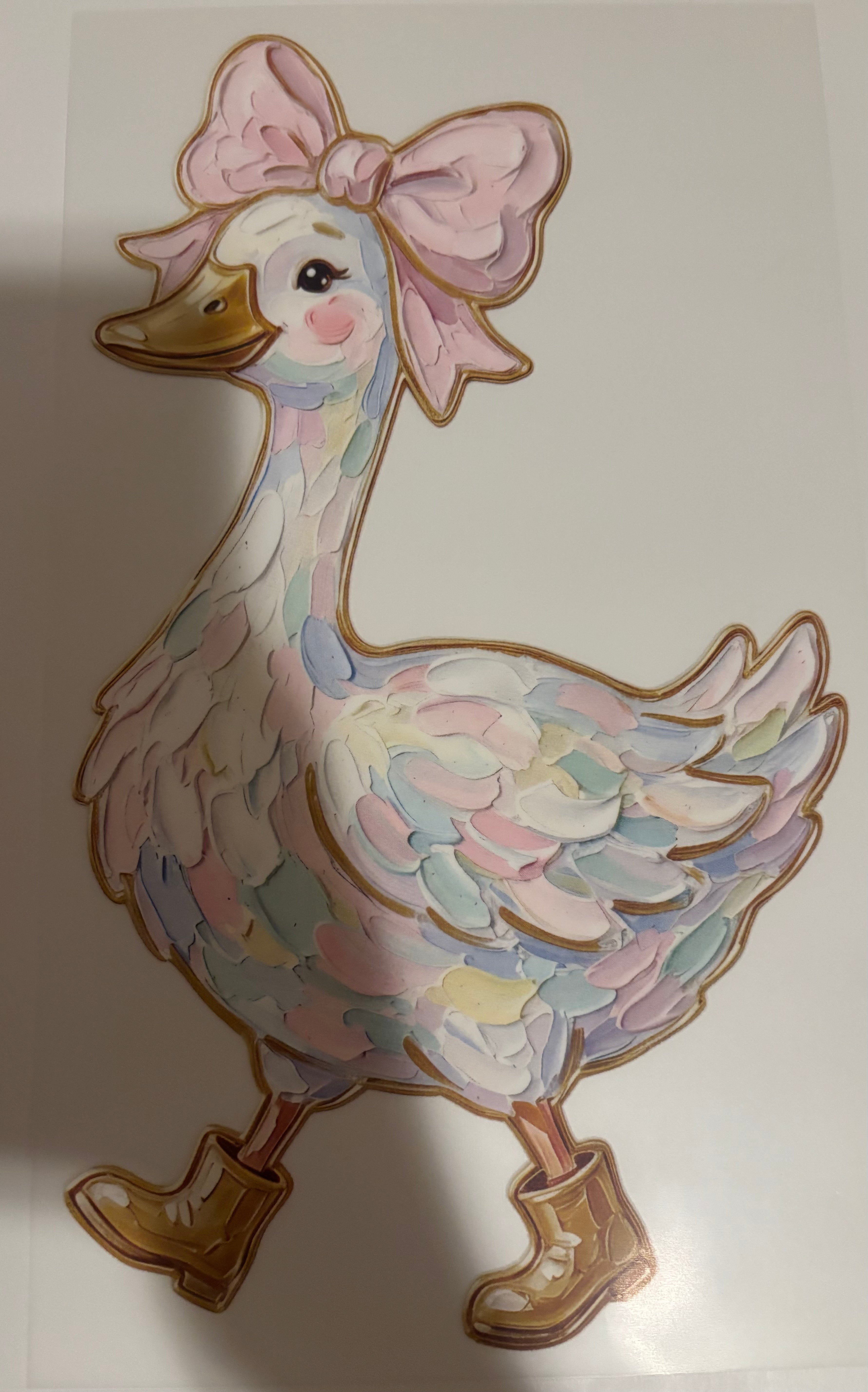 Pastel colored painted goose tee design