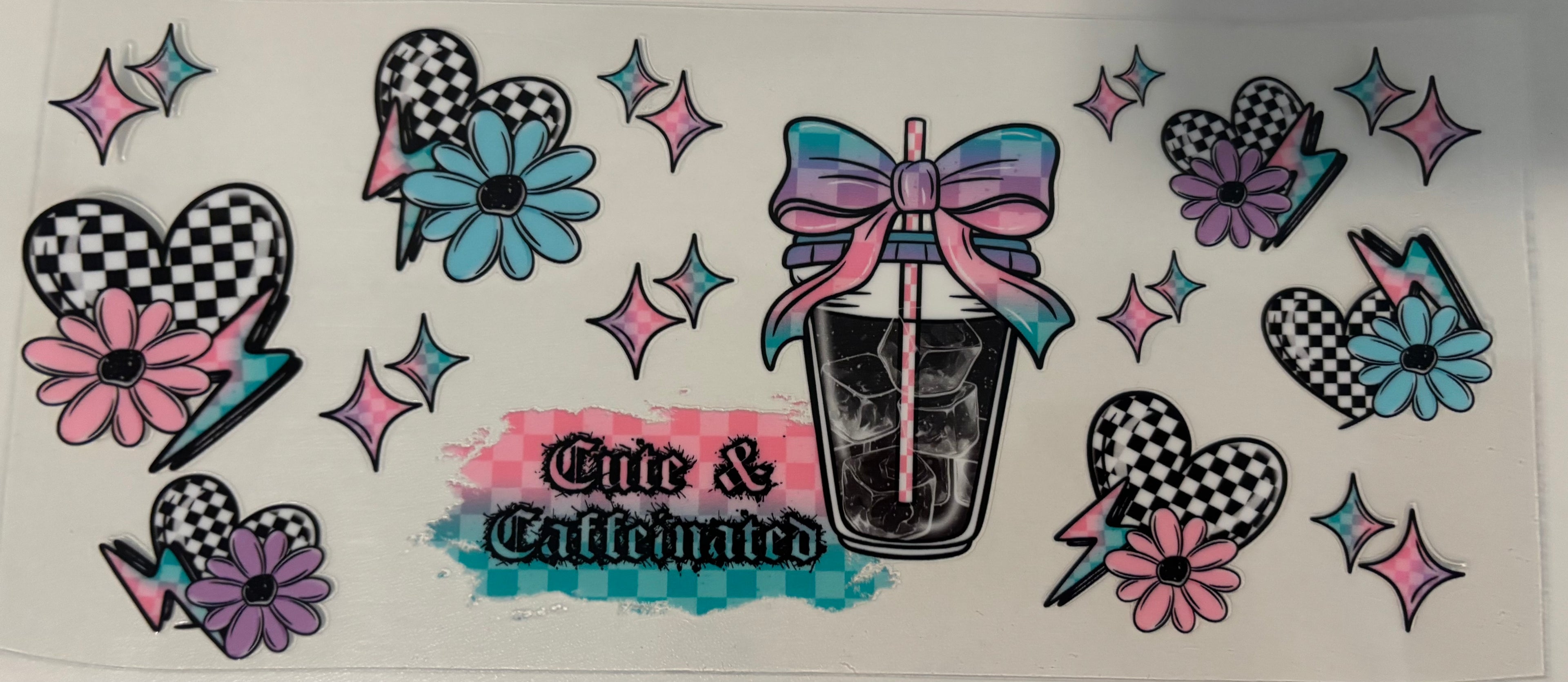16 oz cute & caffeinated cup wrap