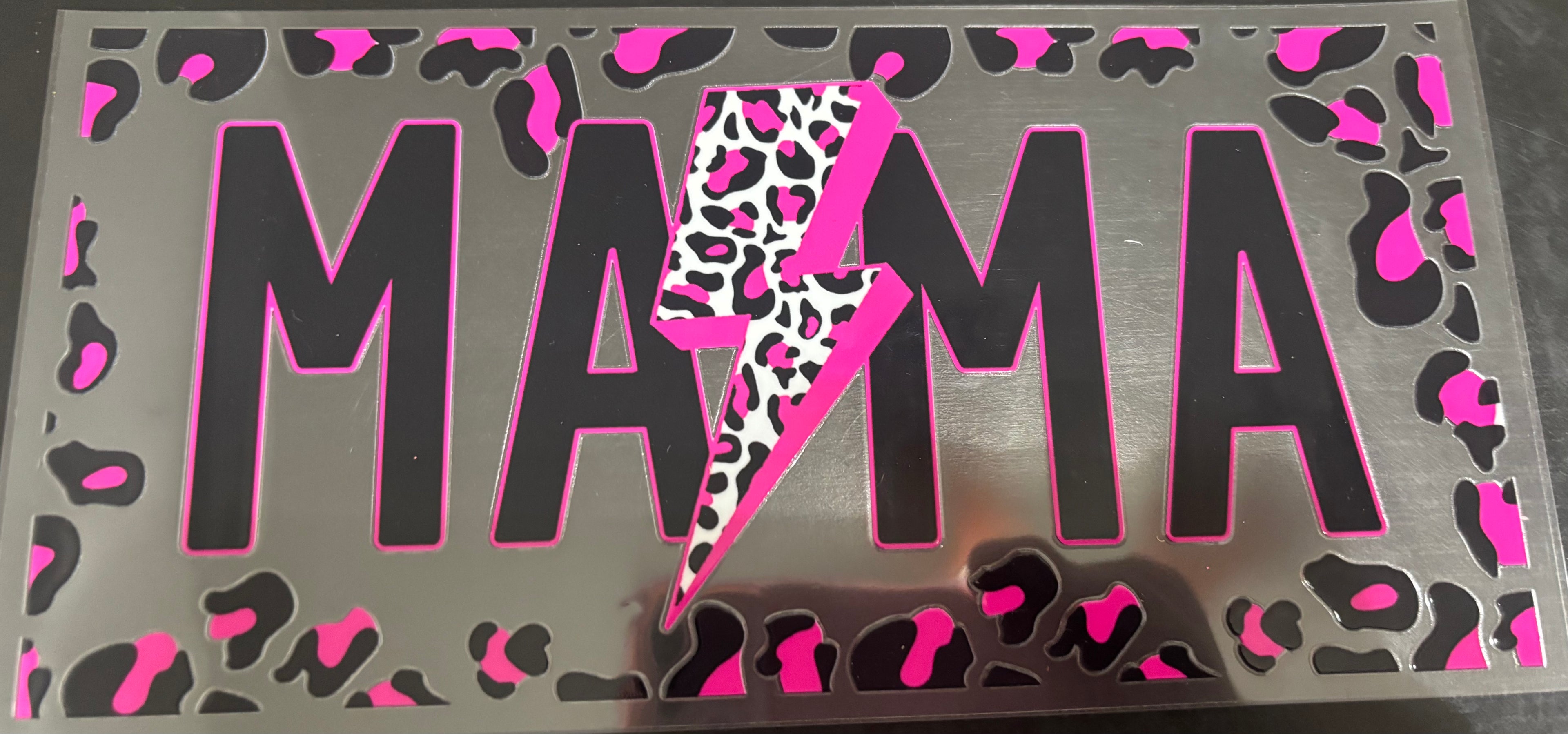 16 oz Fuschia Bolt Mama cheetah