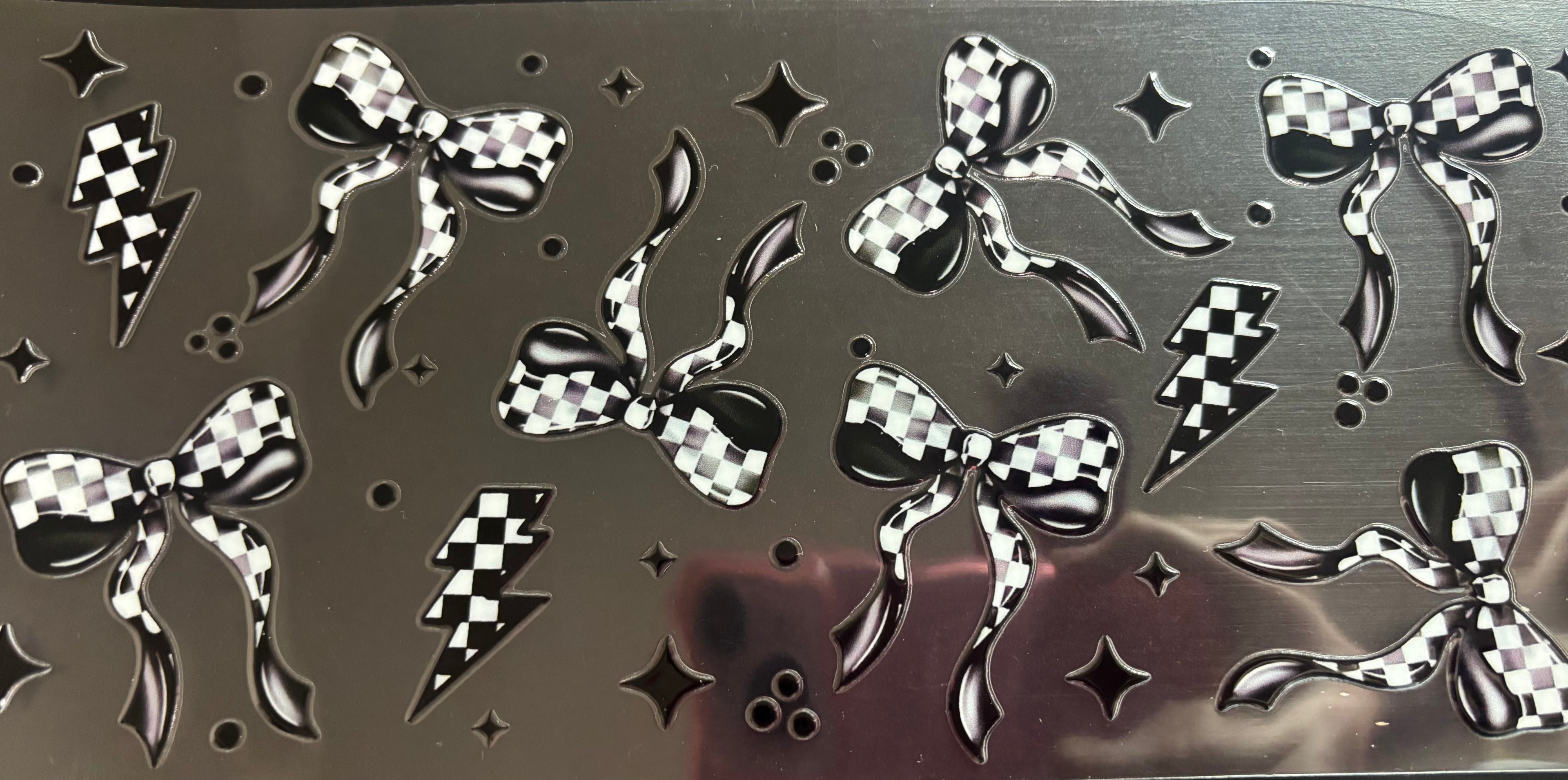 16 Oz Checkered Bow #2 Cup Wrap