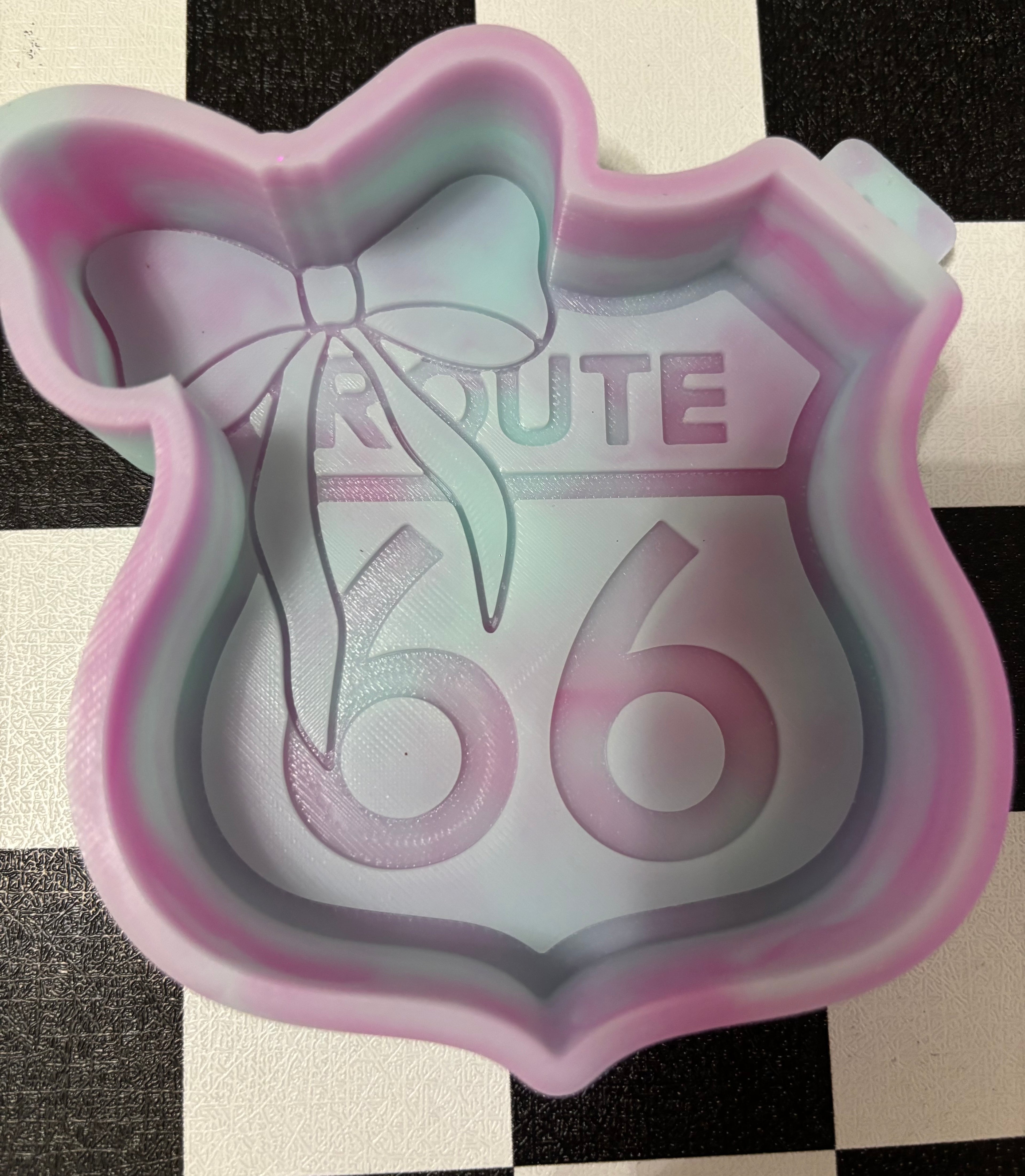 Custom Route 66 with bow Freshie Mold