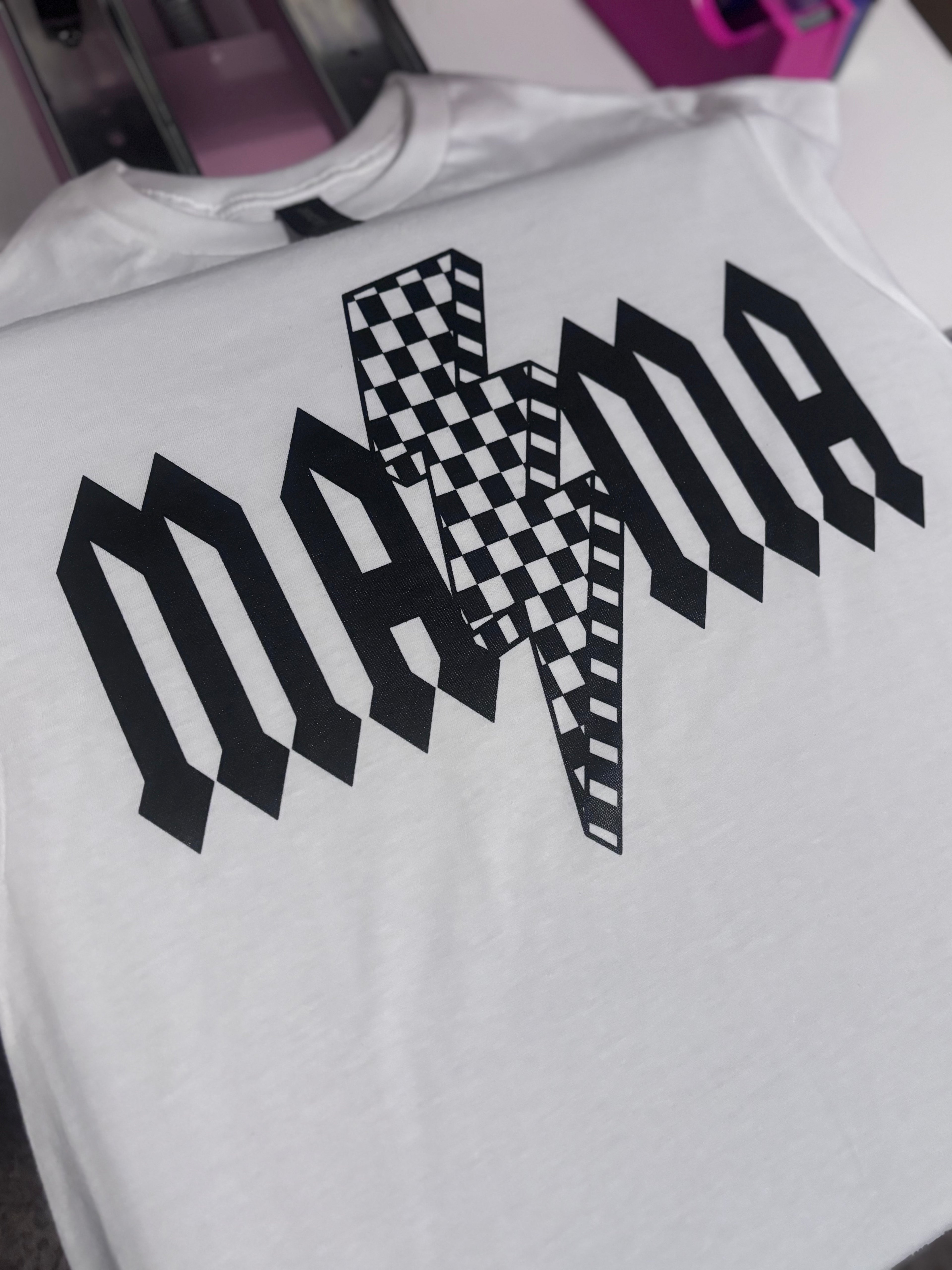 Black Checkered Mama Design