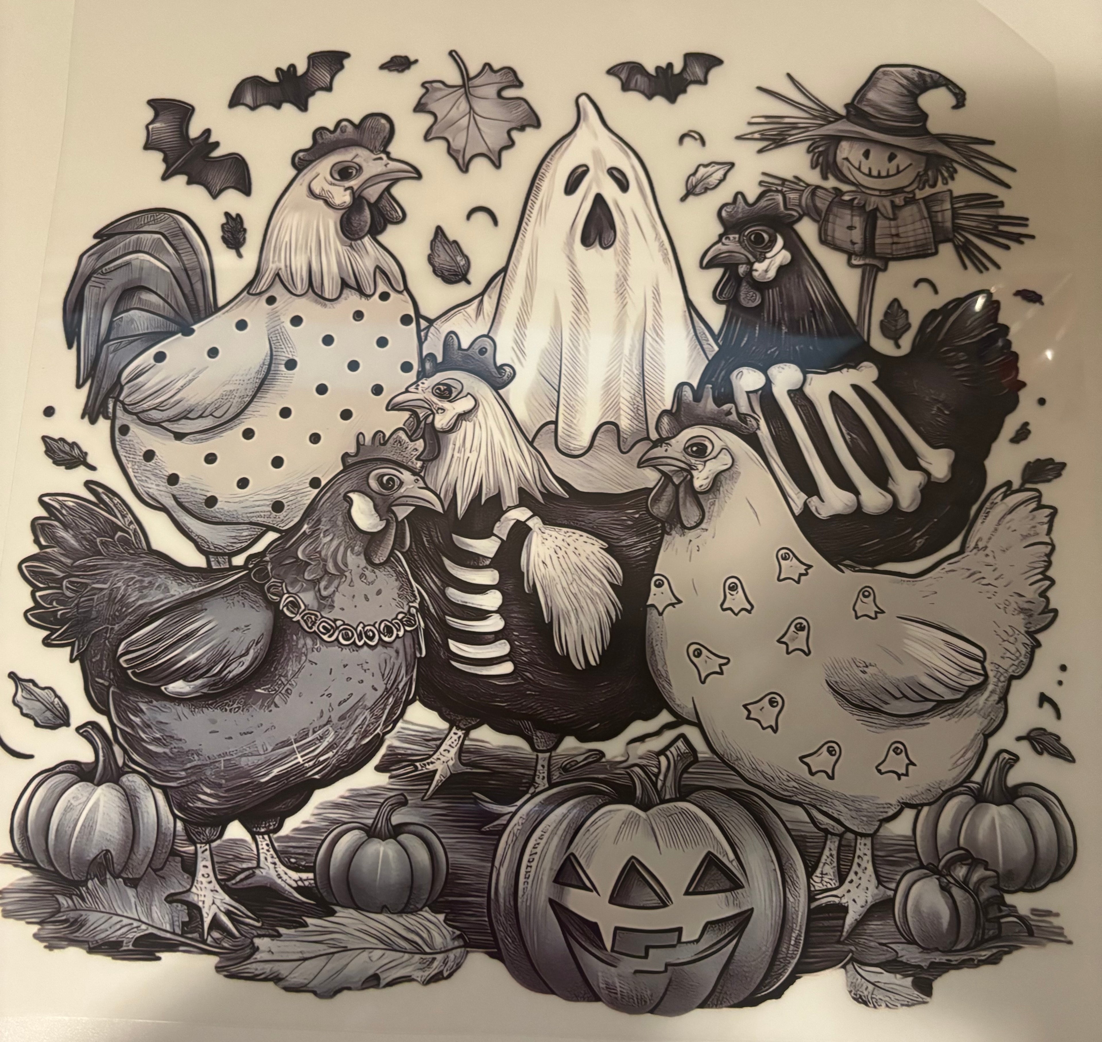 Ghost chickens tee design