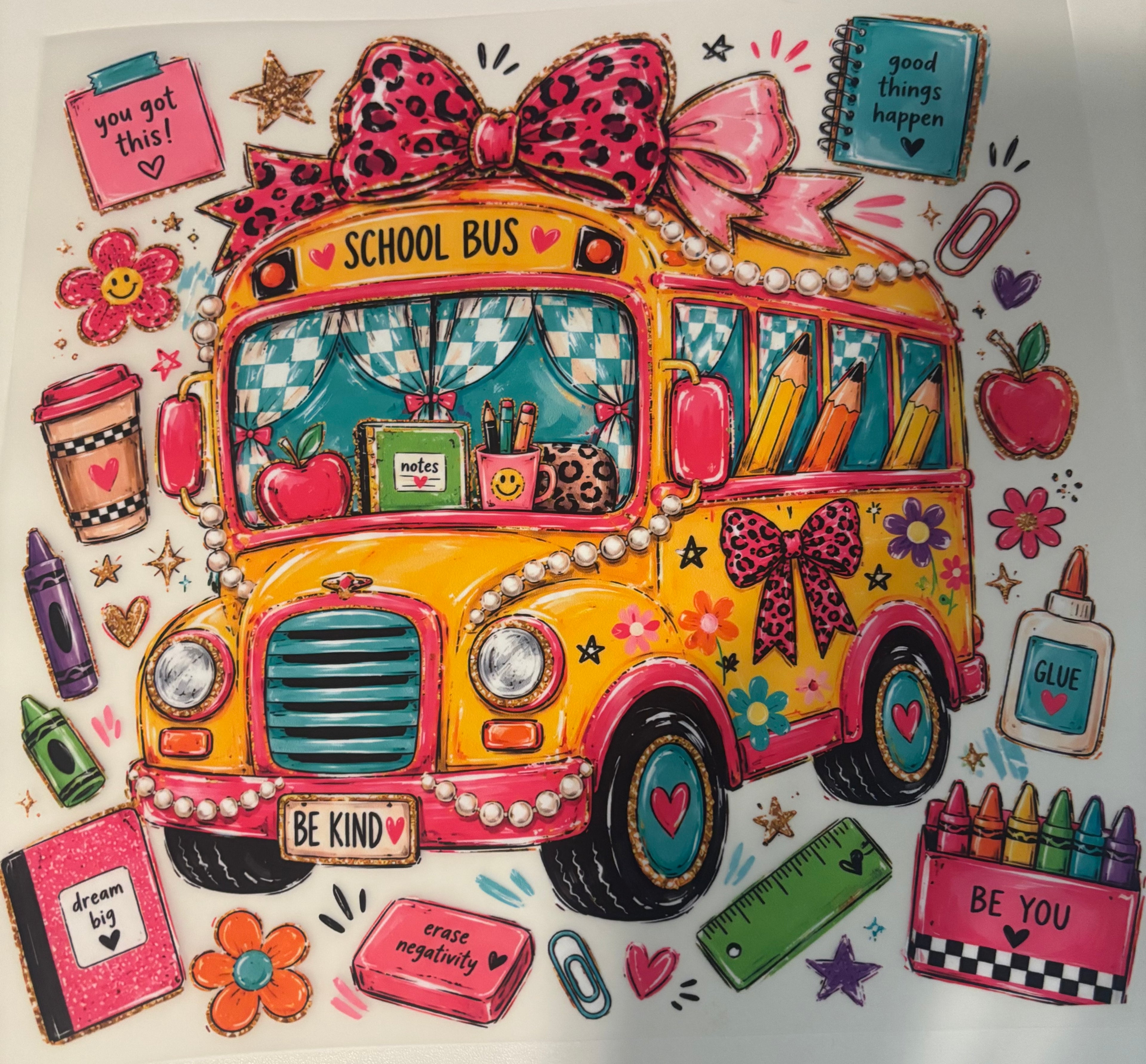 School Bus Collage Tee Design