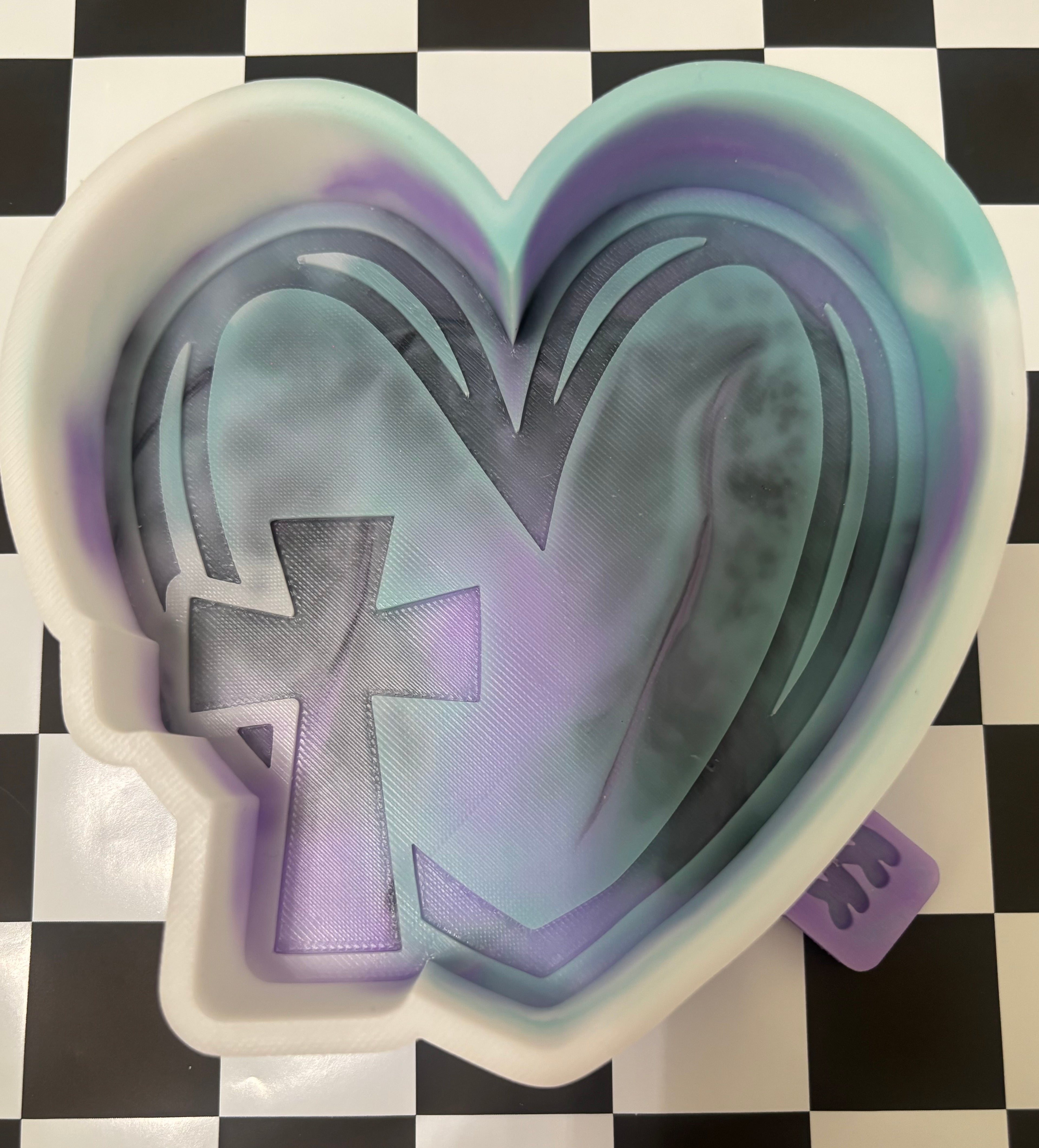 Custom cross with heart mold