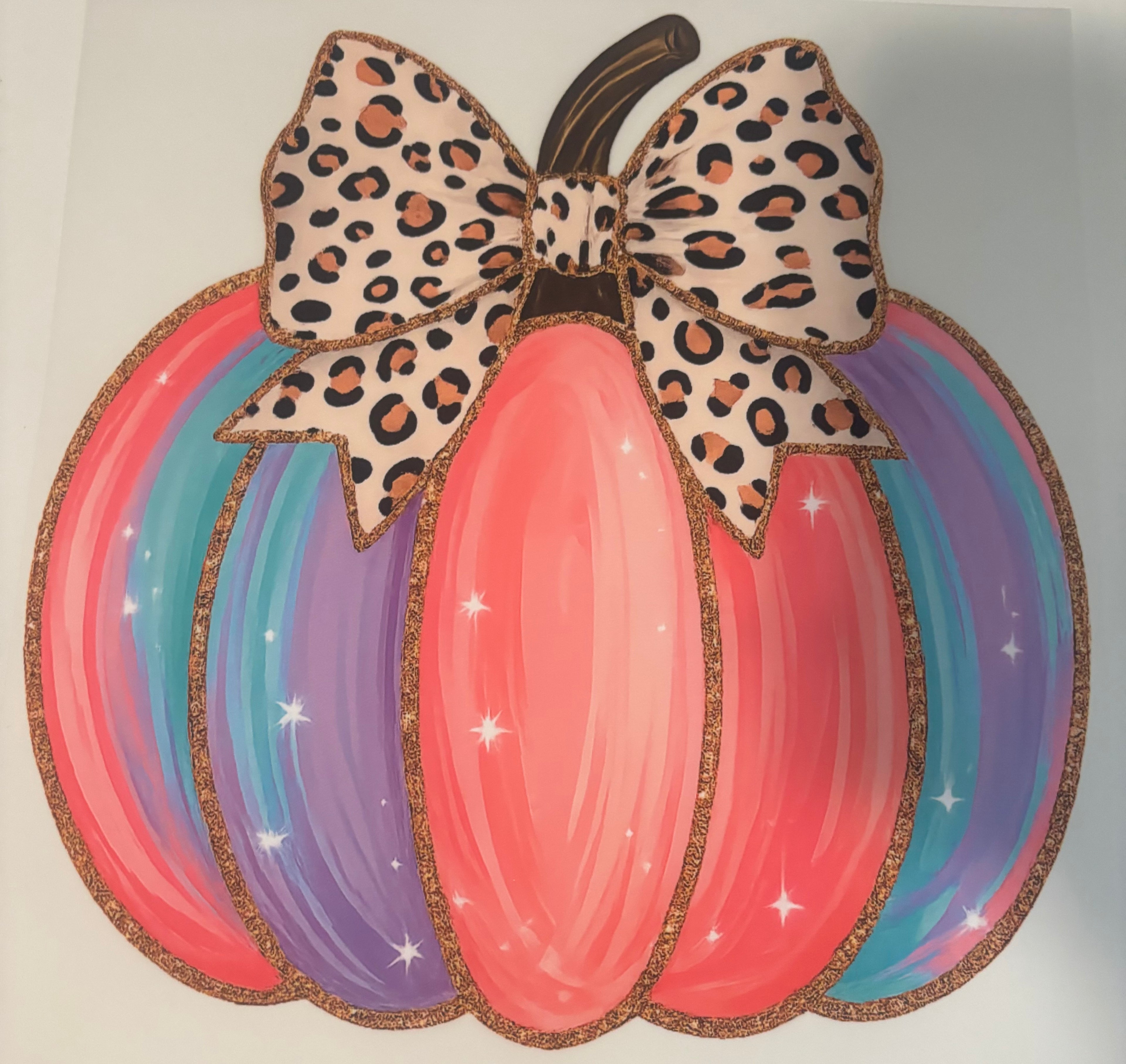 Cheetah Bow Pink Pumpkin Tee Design