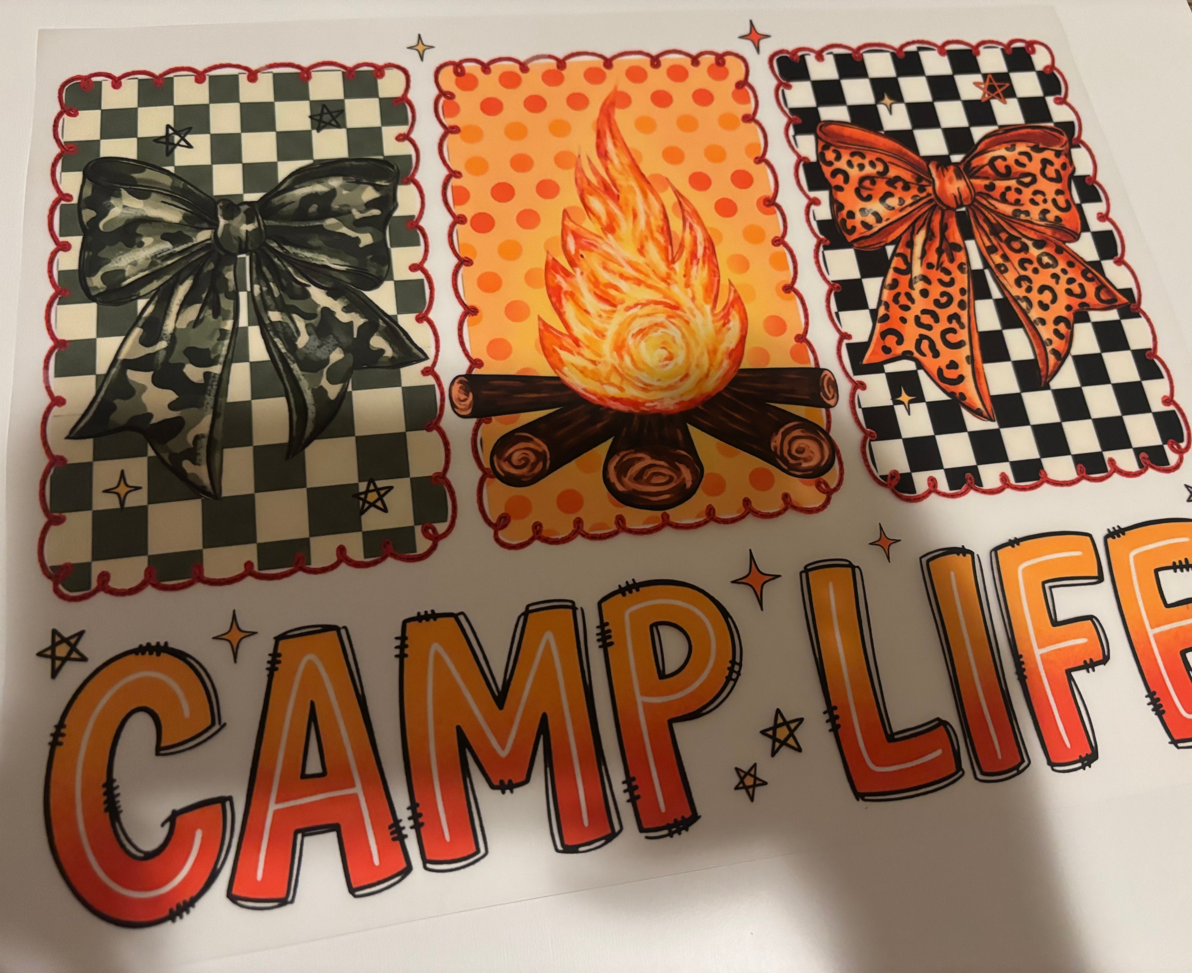 Orange camp life tee design