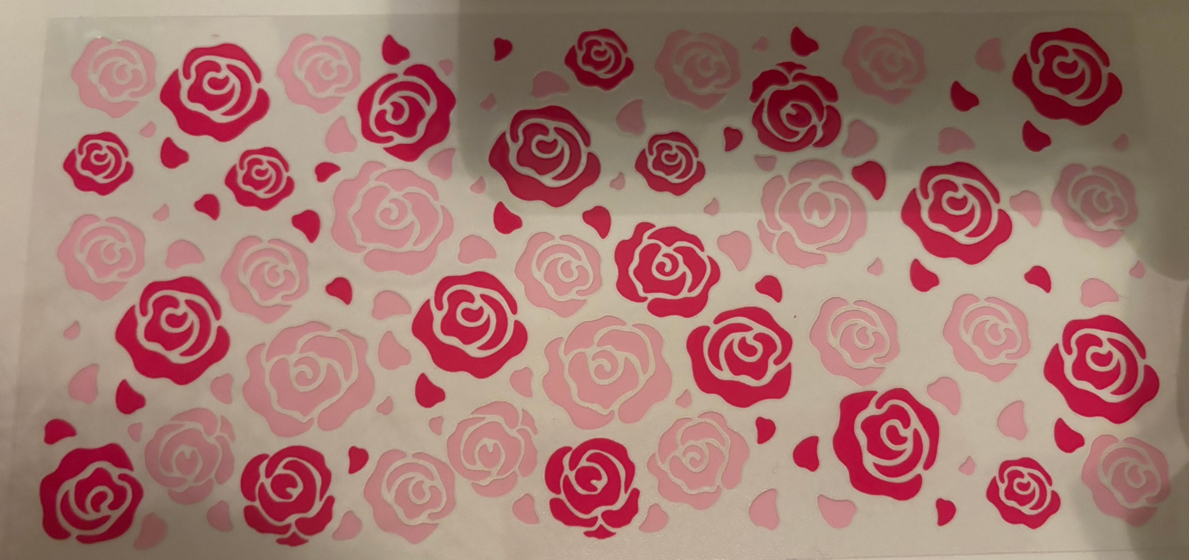 Pink Roses 16 oz cup wrap