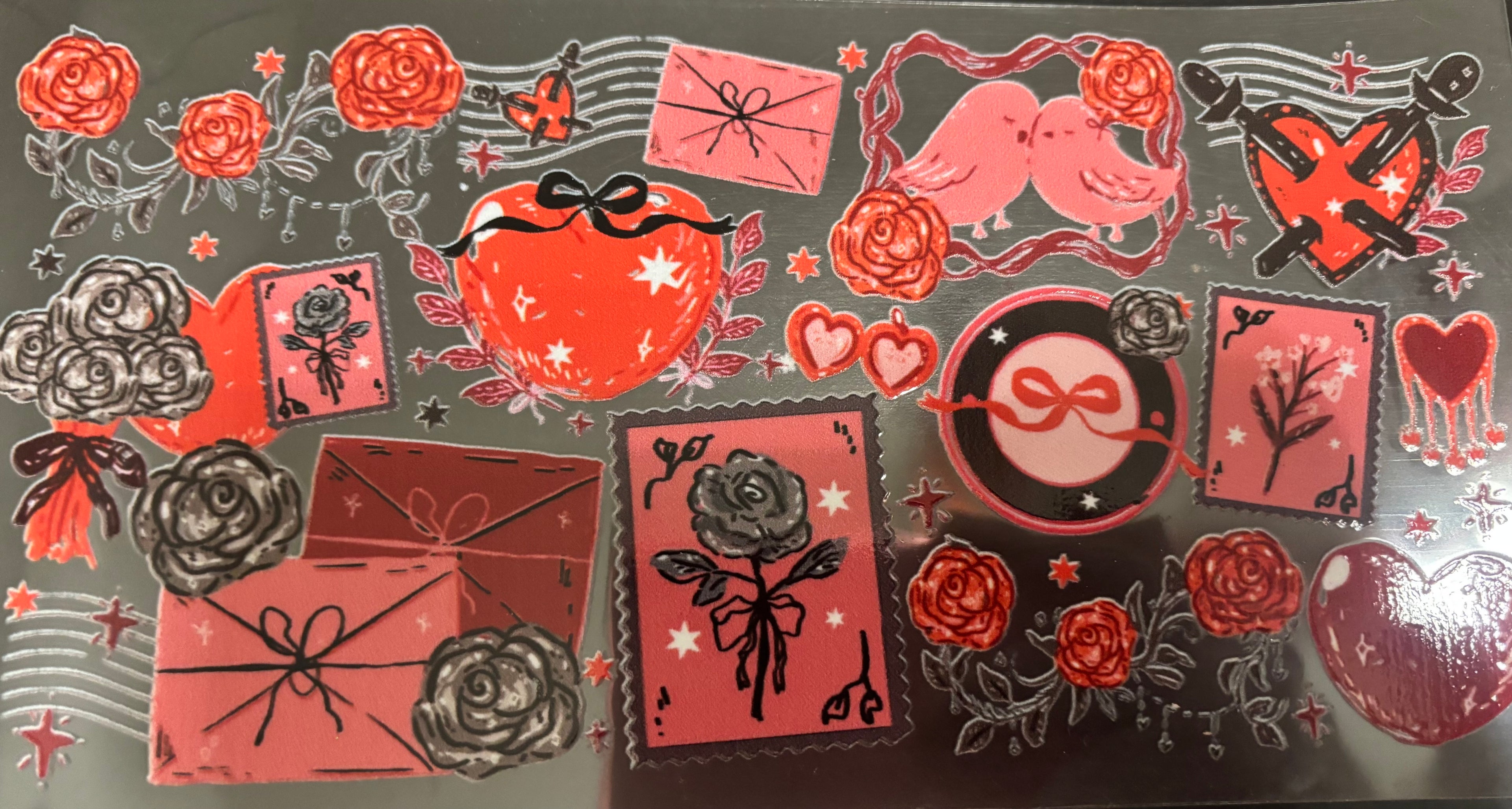 16 oz red roses & envelope