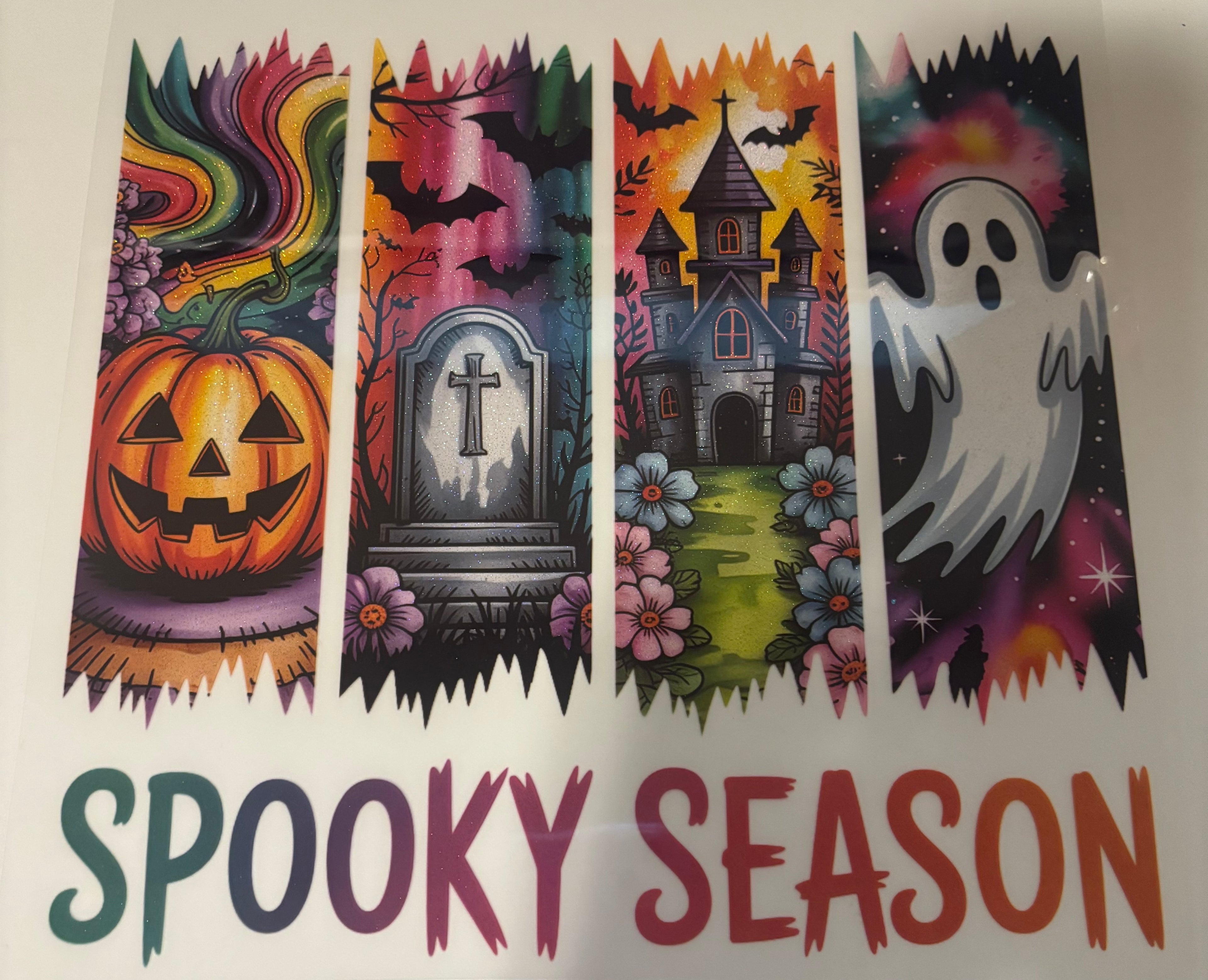 Glitter spooky season tee design